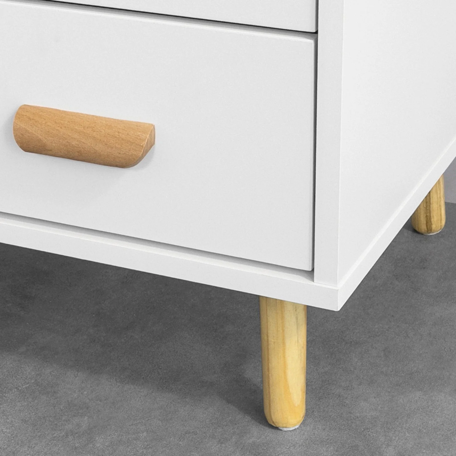 SoBuy FBT95-W Side Table End of Sofa Nachtkastje Nachtkastje met 3 lades en 2 opbergplanken - Image 10
