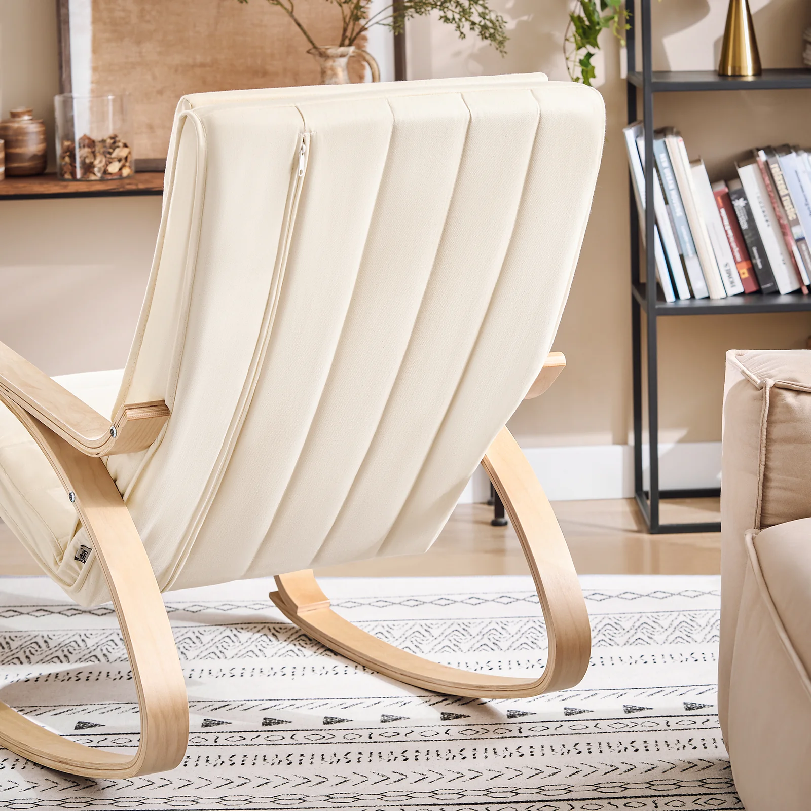 Pre-order SoBuy FST16-W Schommelstoel met Verstelbare Voetensteun | Comfortabel | Verstelbaar - Image 8