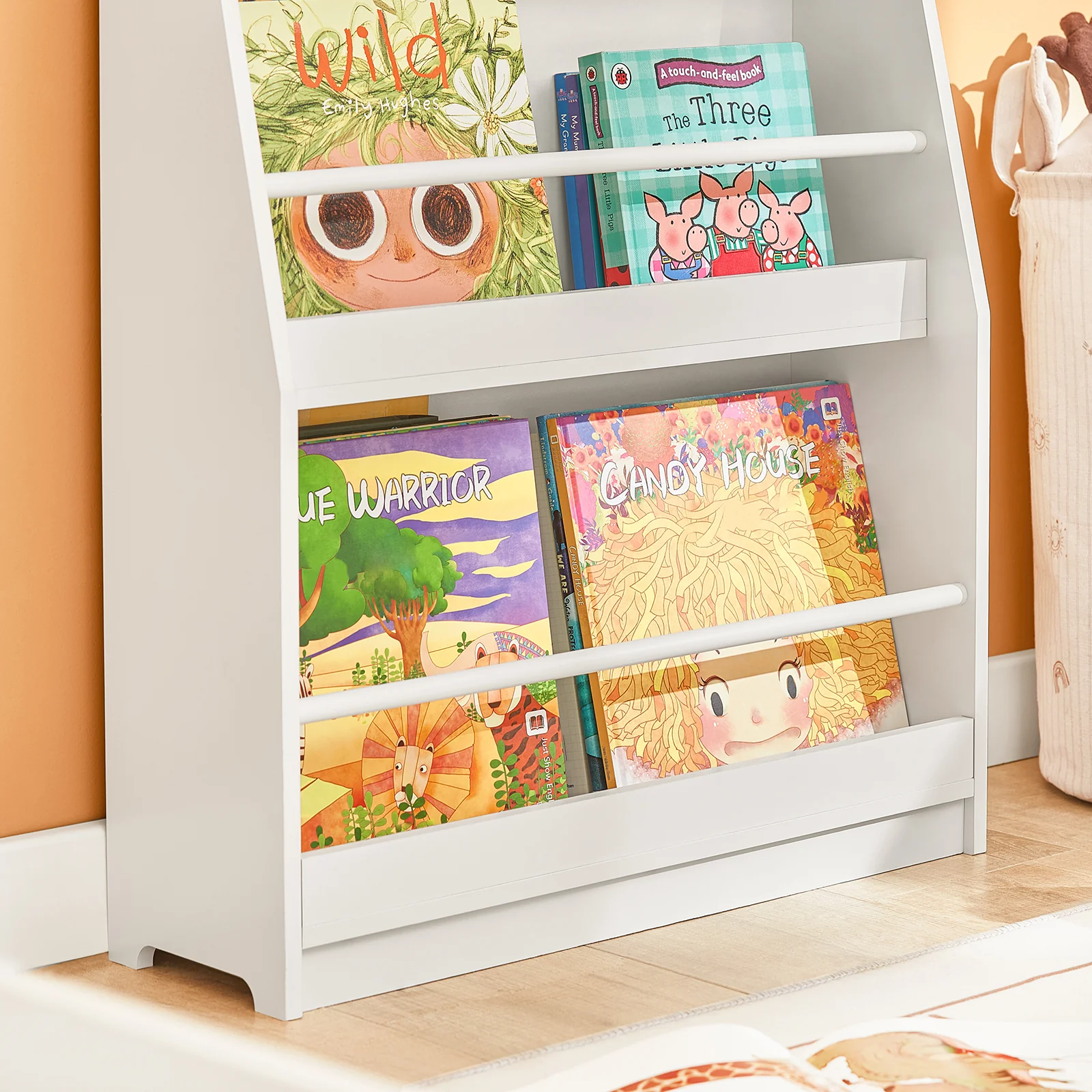 SoBuy KMB45-W Kinderplank, Boekenplank Opbergplank met 4 Planken voor Boeken en Decoratie - Image 12