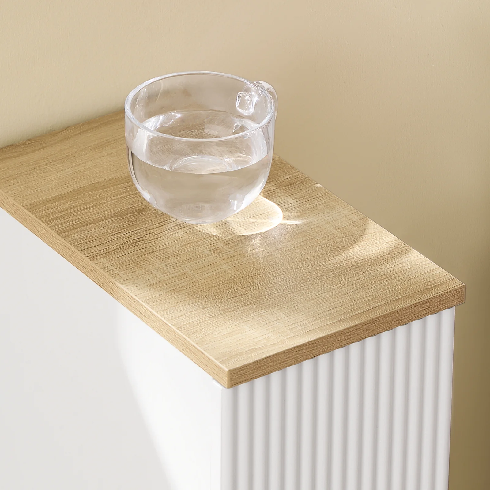 SoBuy FBT111-W Smalle en Fijne Nachtkastje met Lade en Plank – Nachtkastje voor Bed of Sofa – Opbergruimte voor Slaapkamer of Woonkamer, Wit L20 x B35 x H60 cm - Image 9