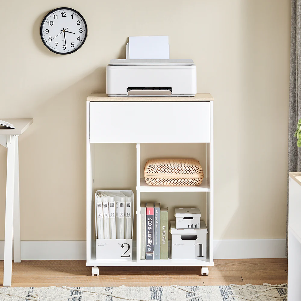 SoBuy ASK10-WN Kantoorlade op wielen, rollende printerstandaard, bureau-organizer - Image 2