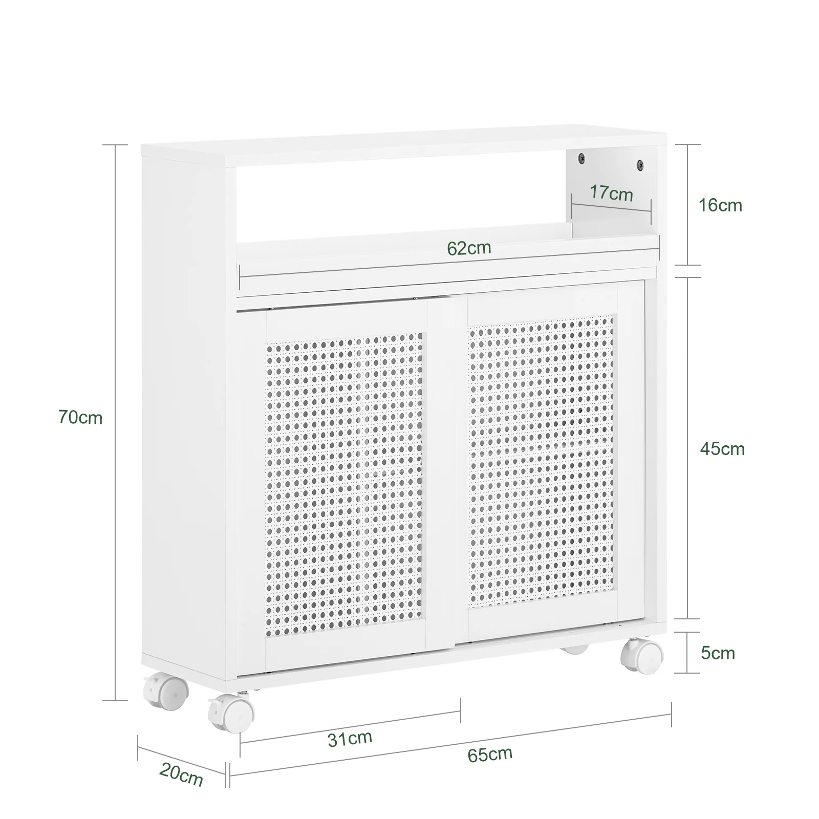 SoBuy BZR119-W Lage Kast, Badkamer Kast, Smalle Badkamerkast, Toiletkast, Toiletpapierhouder - Image 5