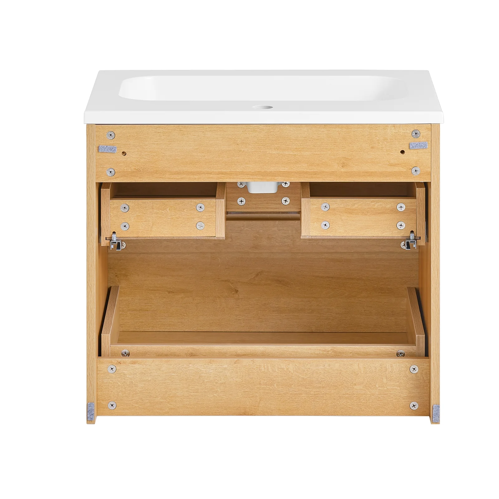 SoBuy BZR172-N Onderkast wastafel met twee laden, opbergkast voor badkamer, badkamermeubel, kast met wastafel van keramiek - Image 13