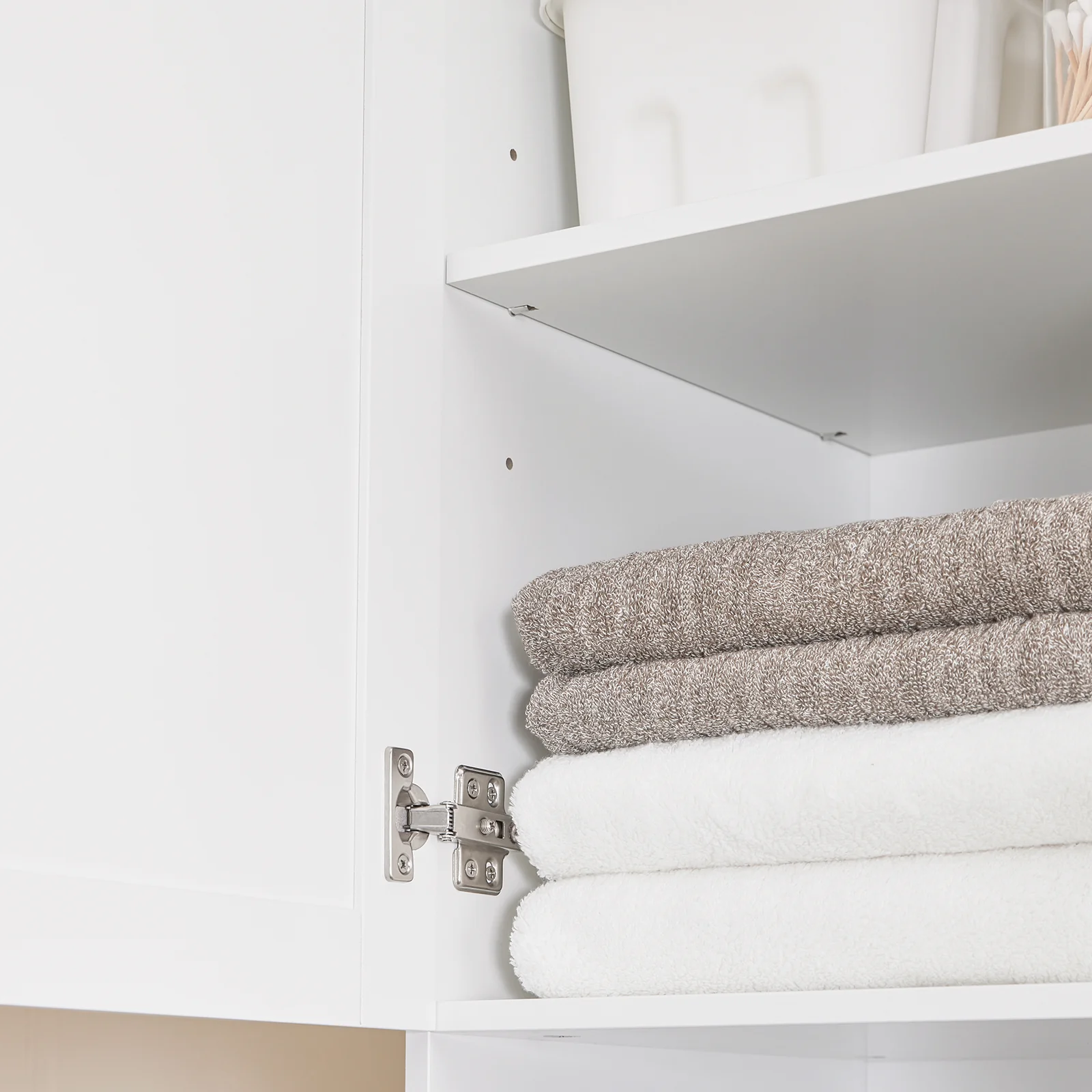 SoBuy BZR216-W Badkamerzuil met wasmand, badkamermeubel, 40 x 38 x 180 cm, met lade en verstelbare plank, kleine opbergkast, ruimtebesparend, ideaal voor toilet, toilet - Image 8