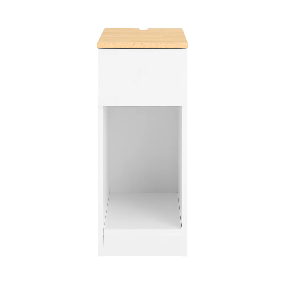 SoBuy FBT111-II-WN Smalle en Dunne Nachtkastje met Lade en Plank - Nachtkastje - Opslag voor Slaapkamer of Woonkamer Wit L 25 x D 40 x H 60 cm - Image 8
