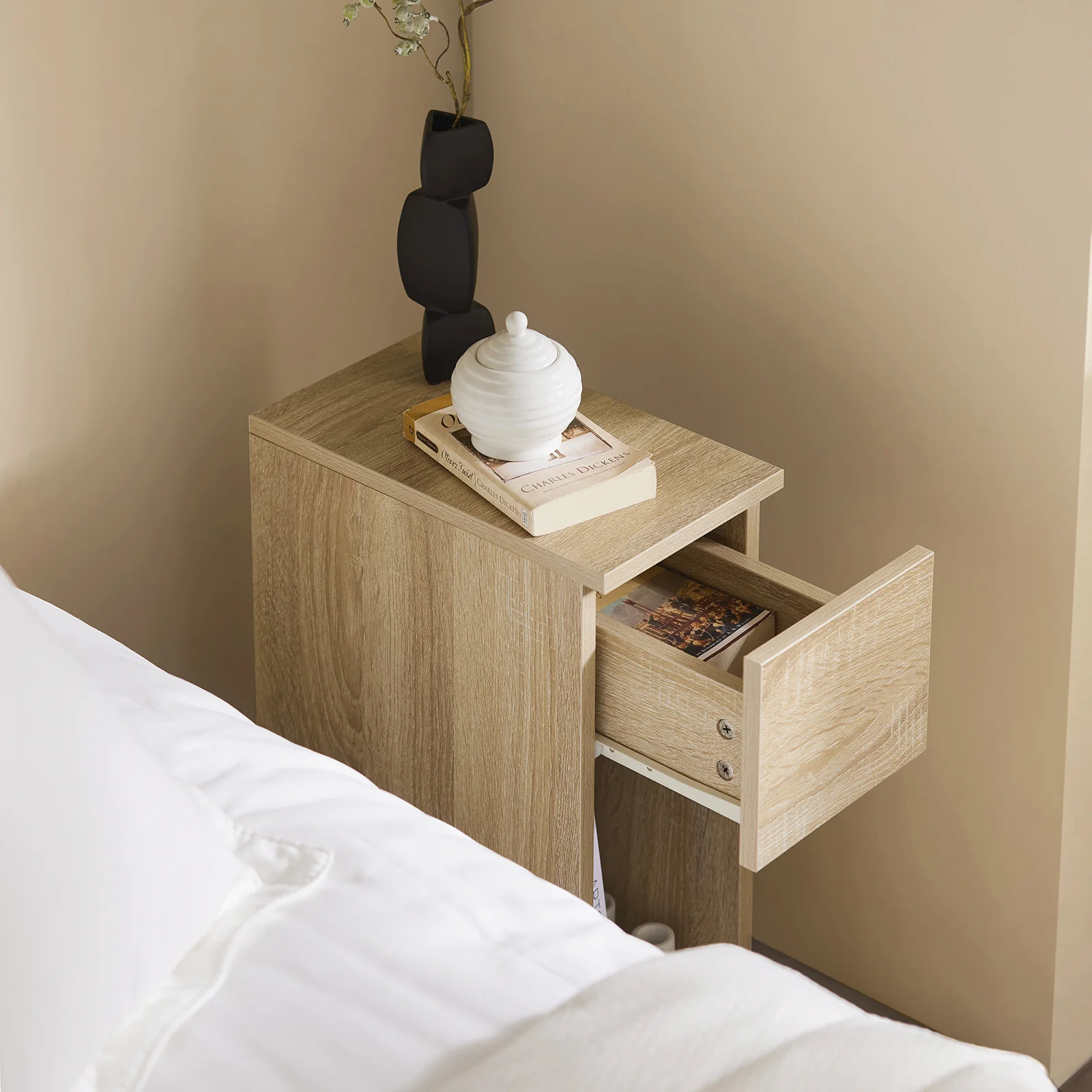 SoBuy FBT111-N Nachtkastje / Bijzettafel / Sofa Tafel met Lade – Compact en Modern - Image 6