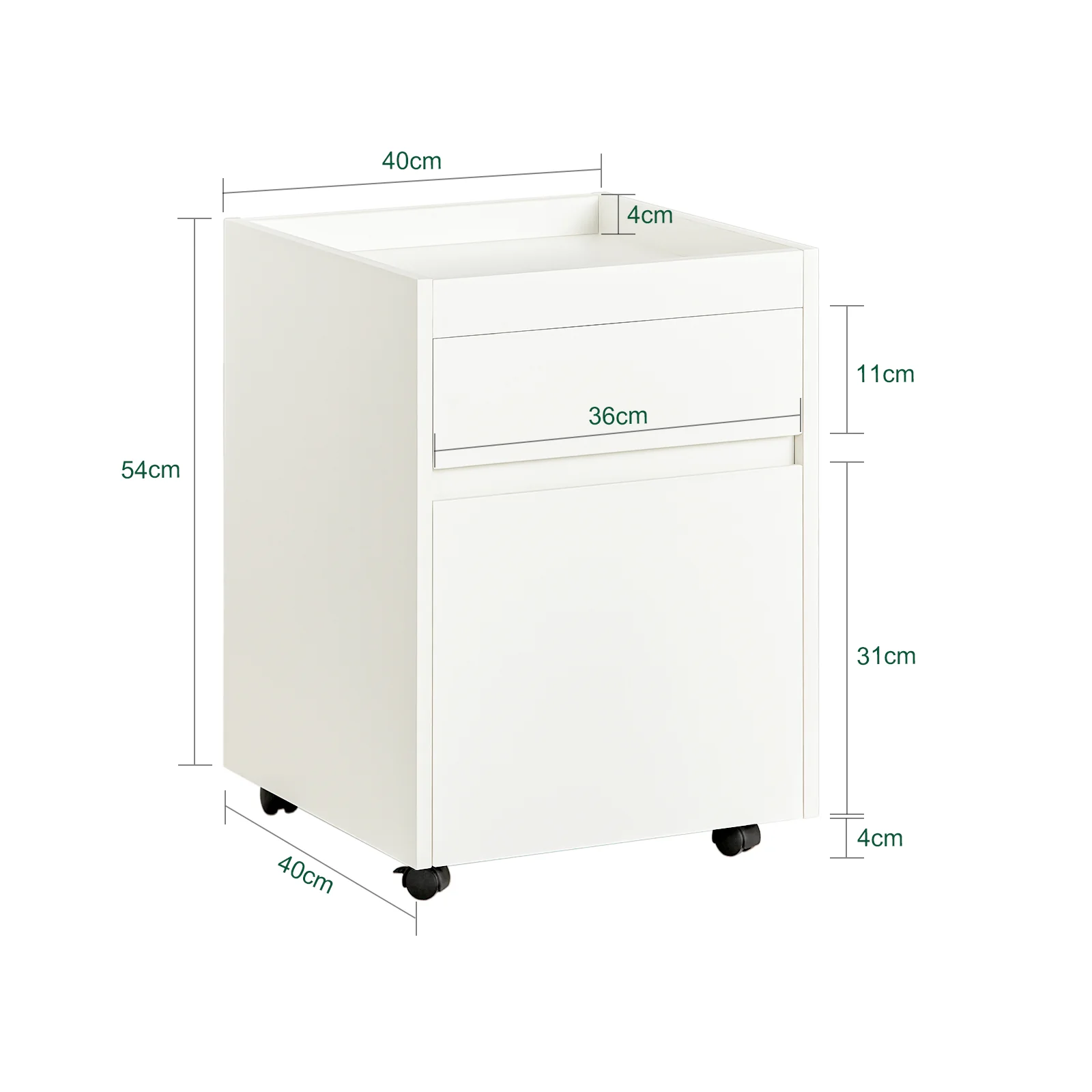 SoBuy FBT121-W Bijzettafel, Nachtkastje met 2 Schuifladen, Sofa Bijzettafel, Salontafel, Slaapkamertafel, Bedtafel - Image 5
