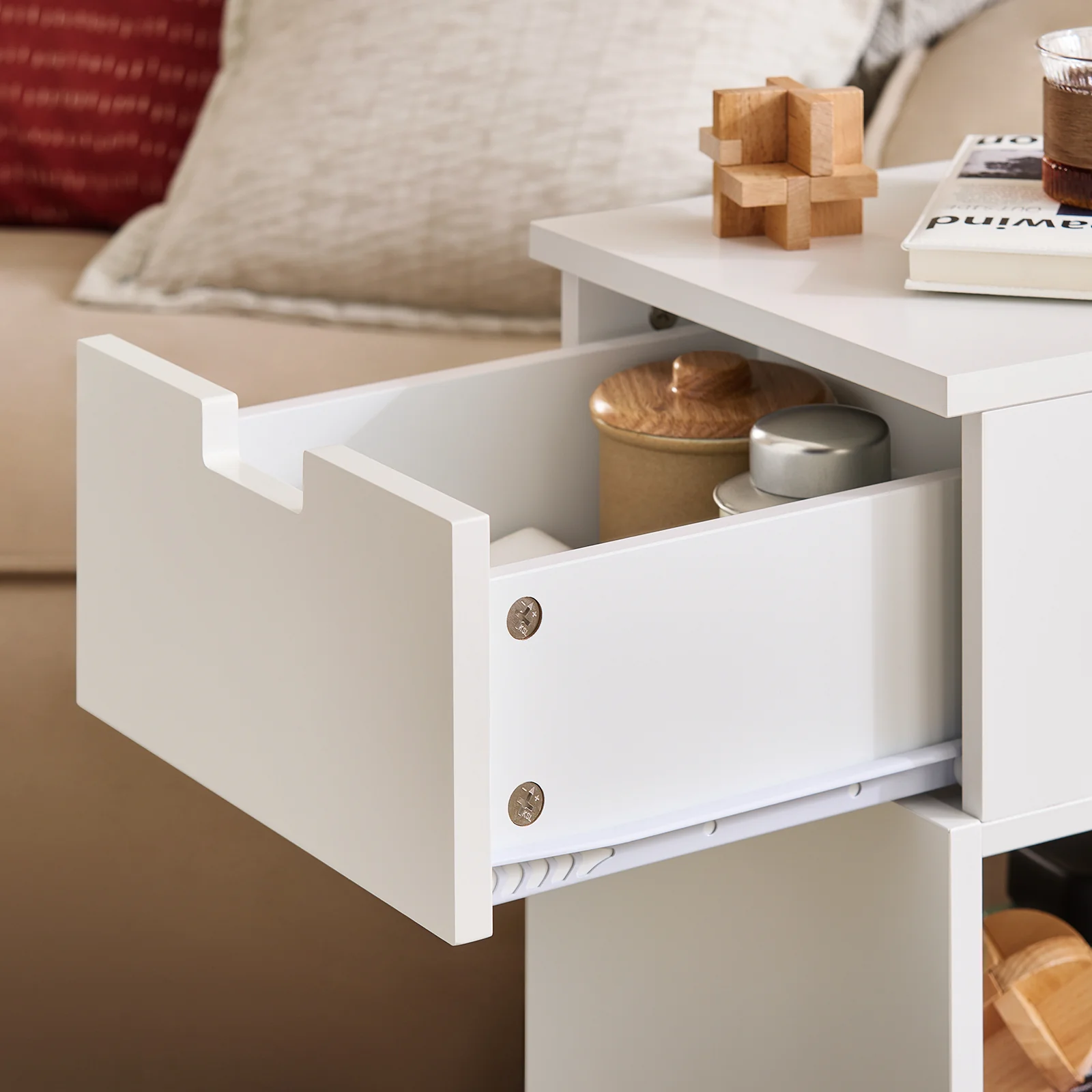 SoBuy FBT134-W Dossierkast archiefwagen printtafel printerstandaard rolcontainer met 4 wielen opbergkast kast voor kantoor wit - Image 10