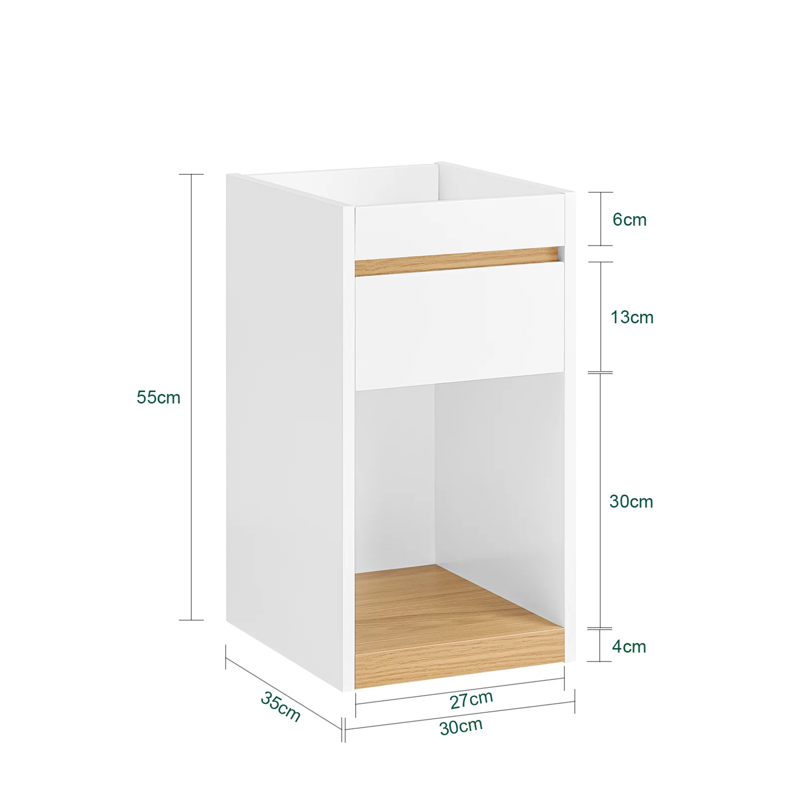SoBuy FBT137-W Nachtkastje met lade Nachtkastje Sofa Einde Bijzettafel Telefoon Koffietafel Bedtafel Salontafel - Image 5