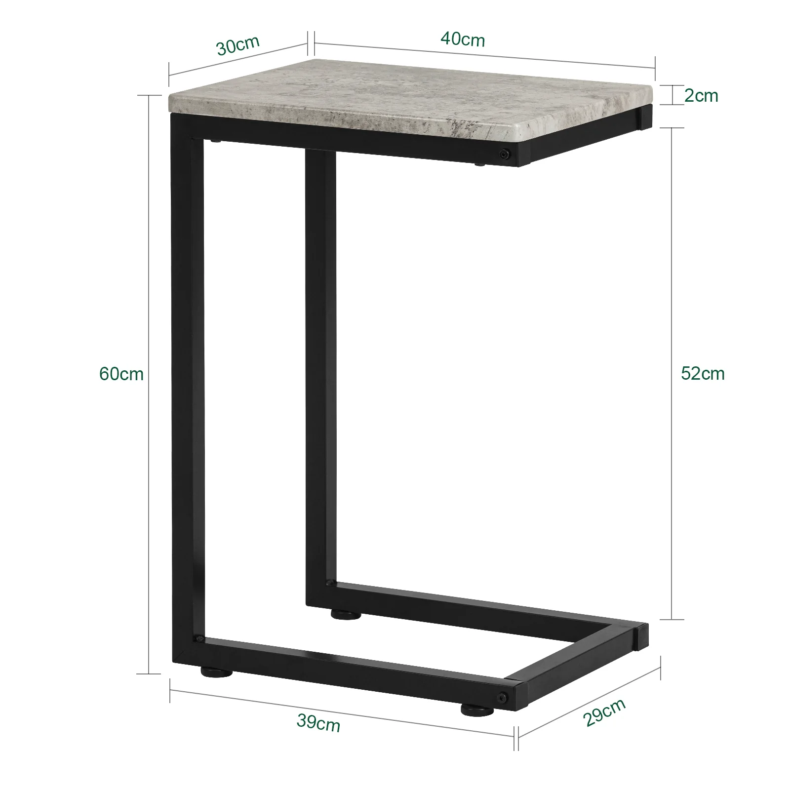 SoBuy FBT44-HG Bijzettafel | metaal | Salontafel | Laptop tafel | MDF/grijs - Image 5