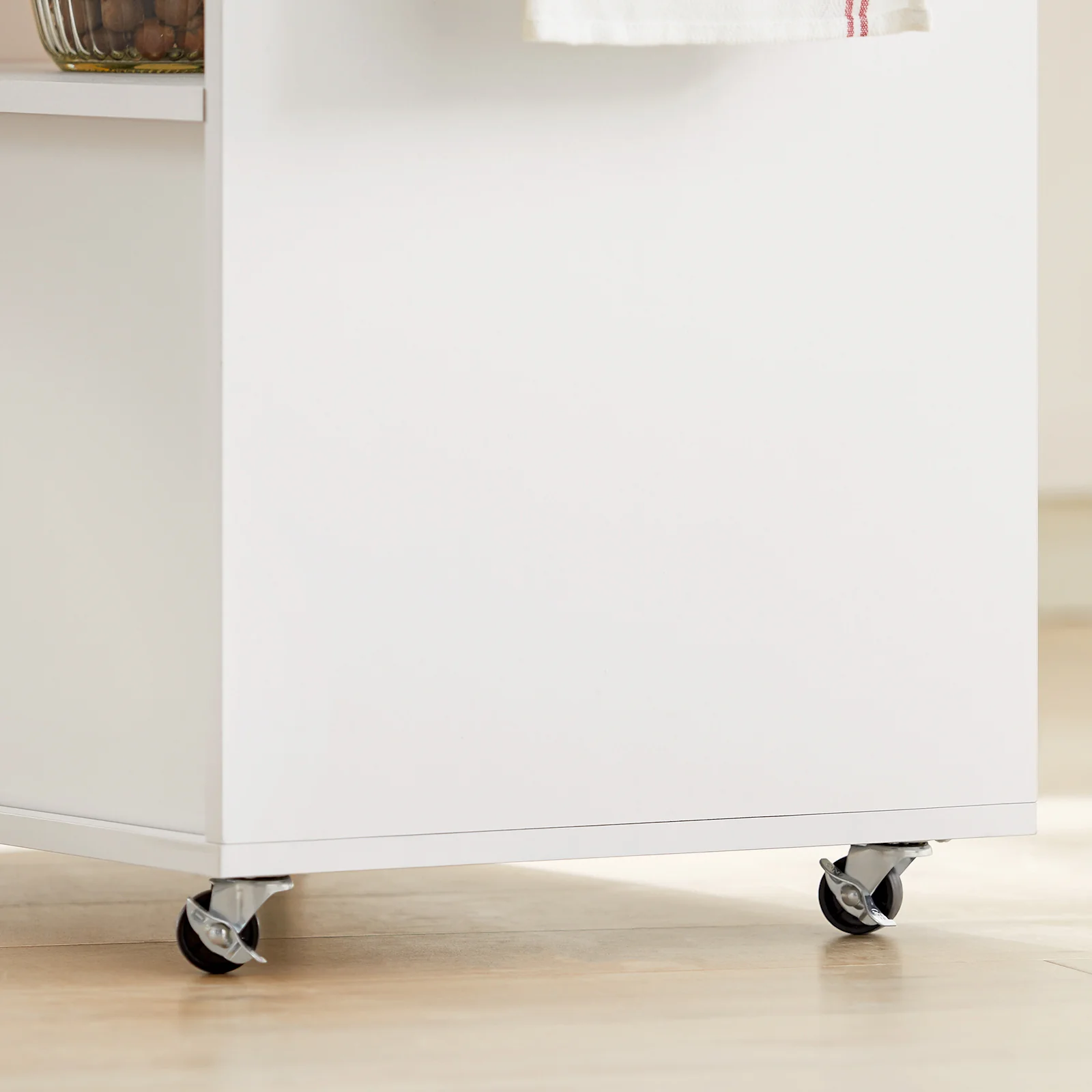 SoBuy FKW113-WN Keukentrolley op Wieltjes – Keukenopbergmeubel met Lade en Deurtjes – Wit, 75x46x83 cm - Image 17