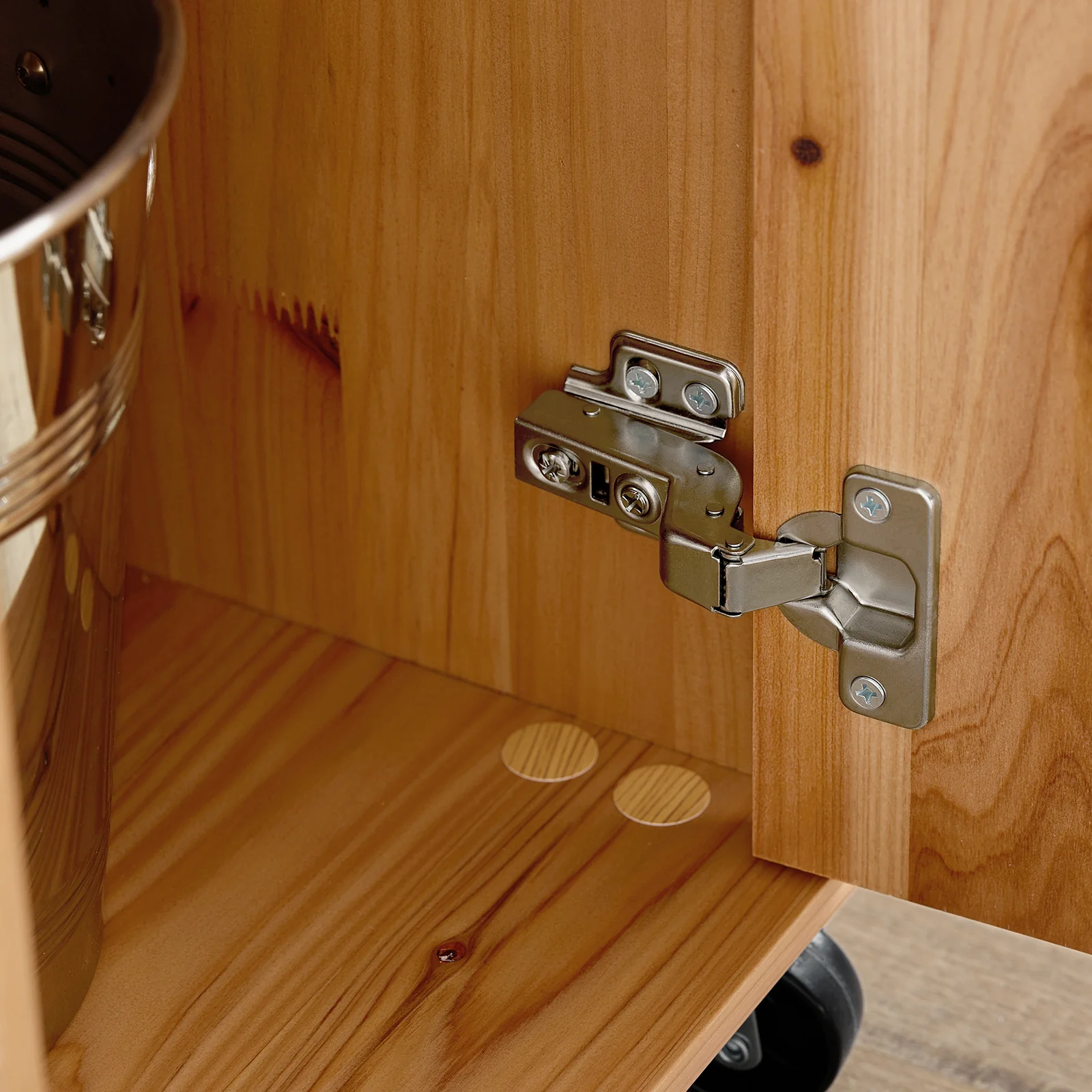 SoBuy FKW45-N Massief Houten Keukenkast op Wielen met Werkblad – Compact Keukeneiland met Wijnrek – 66×38×86 cm, Naturel - Image 10