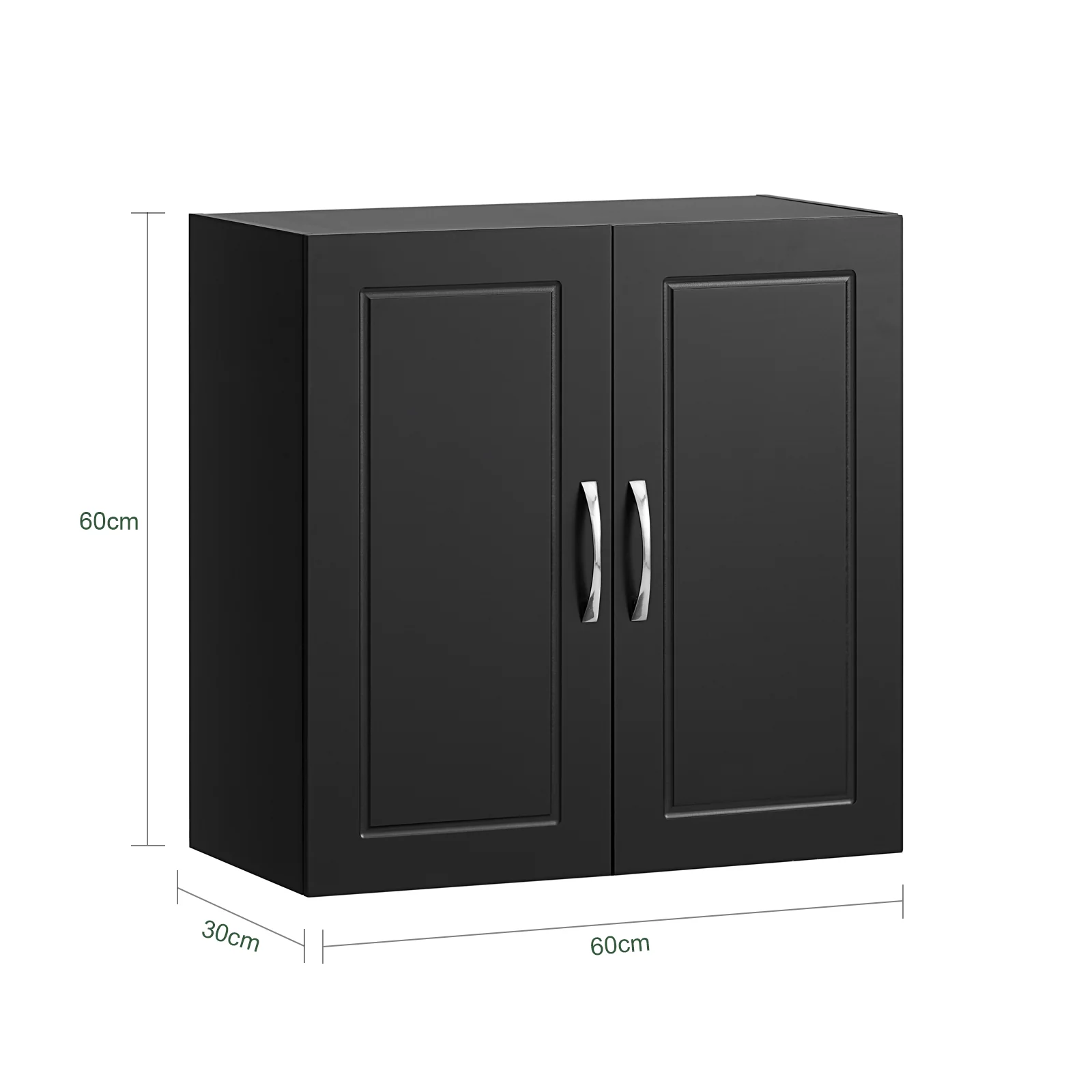 SoBuy FRG231-SCH Wandkast, hangkast met 2 deuren, hangkast voor badkamer, met verstelbare plank, grijs - Image 5