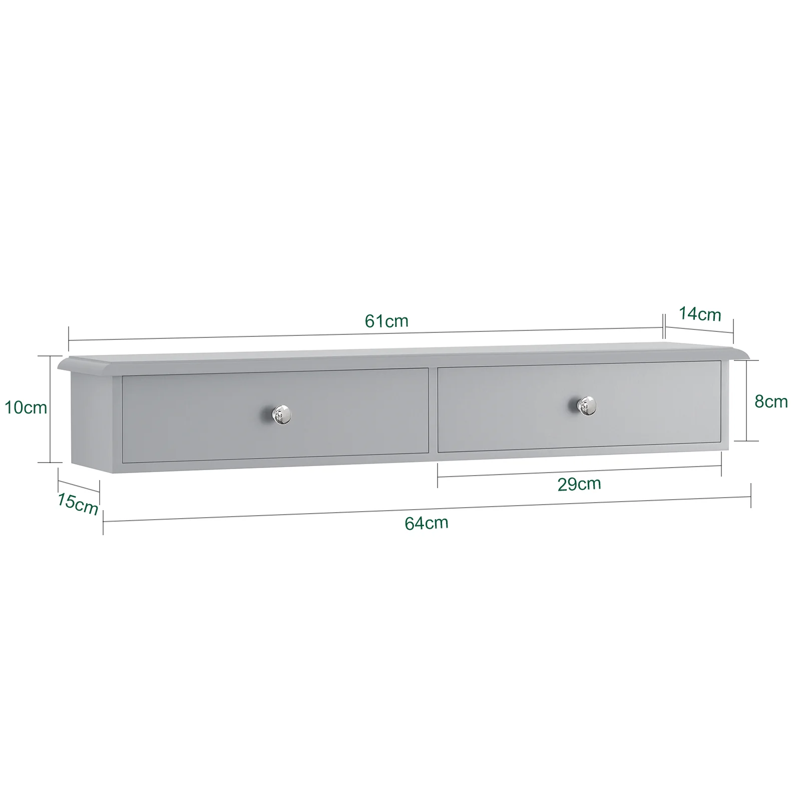 SoBuy FRG43-HG Wandkast, badkamerkast, hangrek, wandgarderobe met 2 laden, hangkast - Image 5