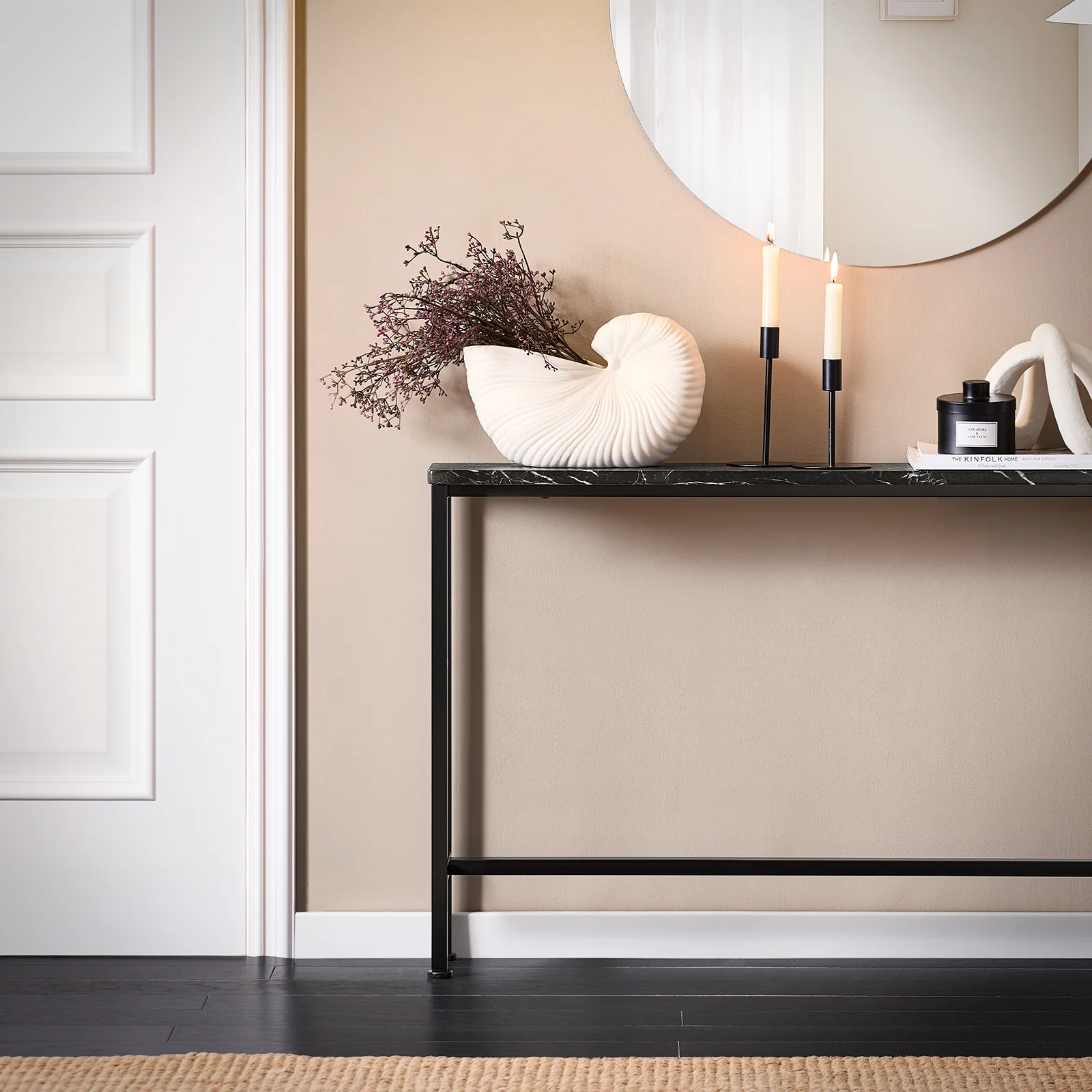 SoBuy FSB19-SCH Console Halmeubel – Zwart Marmer Effect Blad & Metalen Poten – Industriële Moderne Stijl voor Woonkamer, Kantoor, Slaapkamer – 120x20x65cm - Image 4