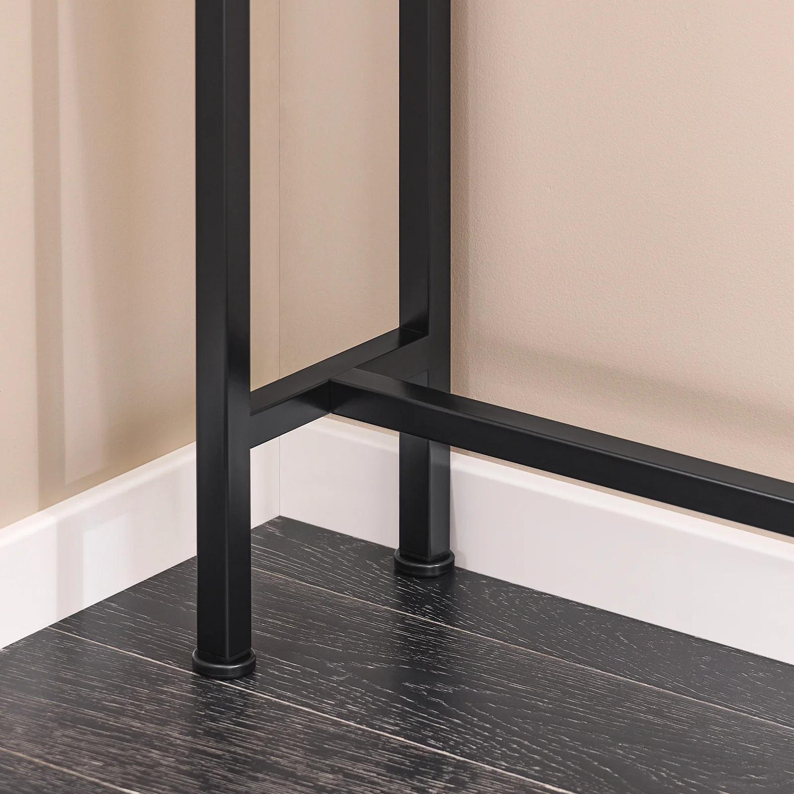 SoBuy FSB19-XL-SCH Smalle Console Tafel – Zwarte Marmerlook & Metalen Frame – Industriële Ingangstafel voor Hal, Woonkamer of Kantoor – 120x20x80cm - Image 11