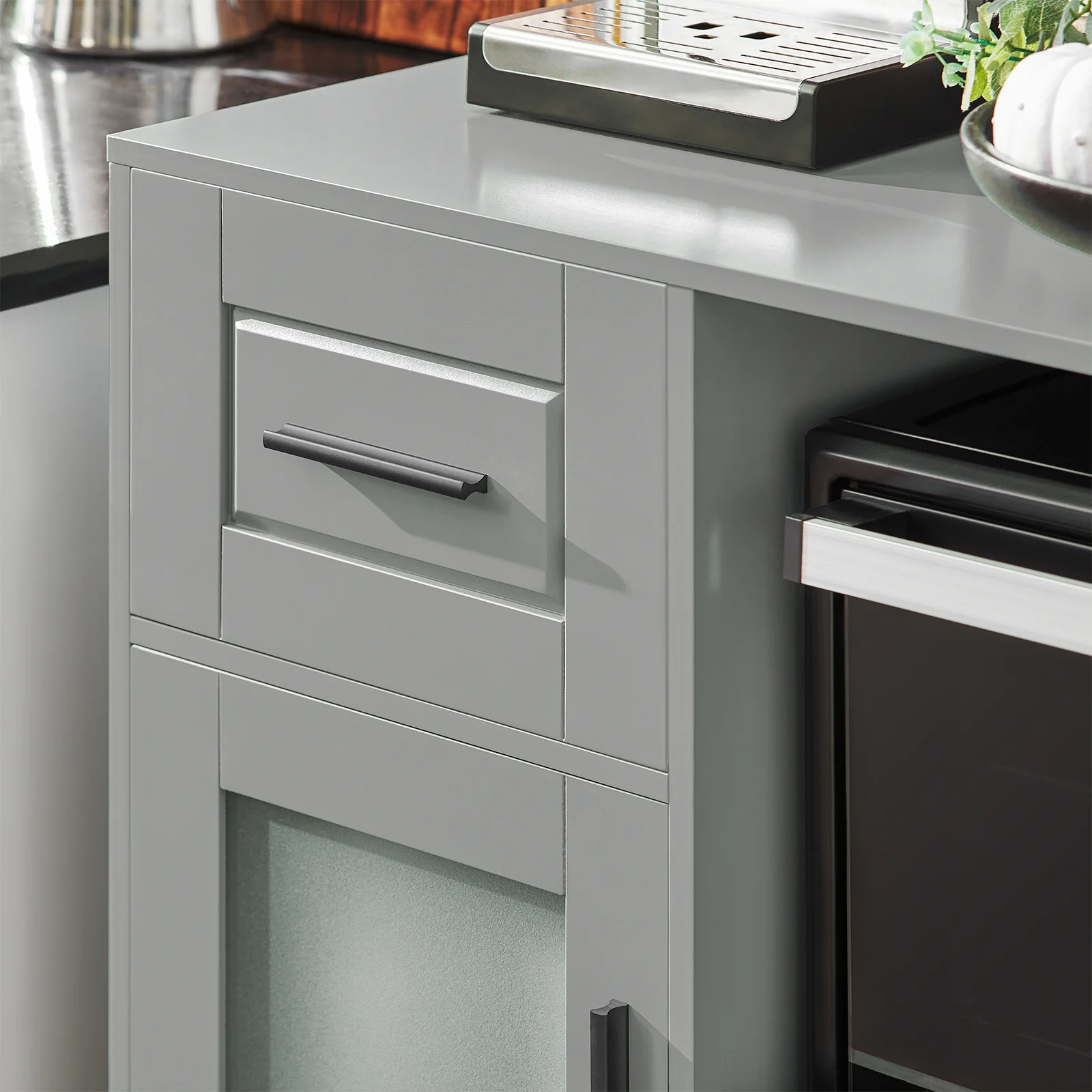 SoBuy FSB78-HG Magnetronkast | Magnetronrek | Ovenkast | Dressoir | Keukenrek Keukenkast met 1 Lade, 1 Compartiment, 3 Deuren - Image 15