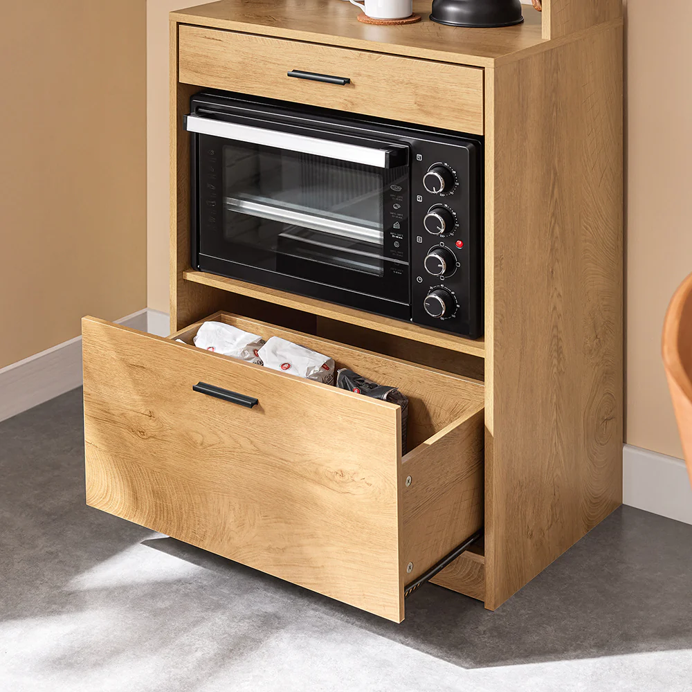 SoBuy FSB98-N Keukendressoir, opbergkast, keukenkast met meerdere vakken, dressoir voor eetkamer met 2 deuren, 2 laden, 1 vak en 1 geperforeerd paneel - Image 11