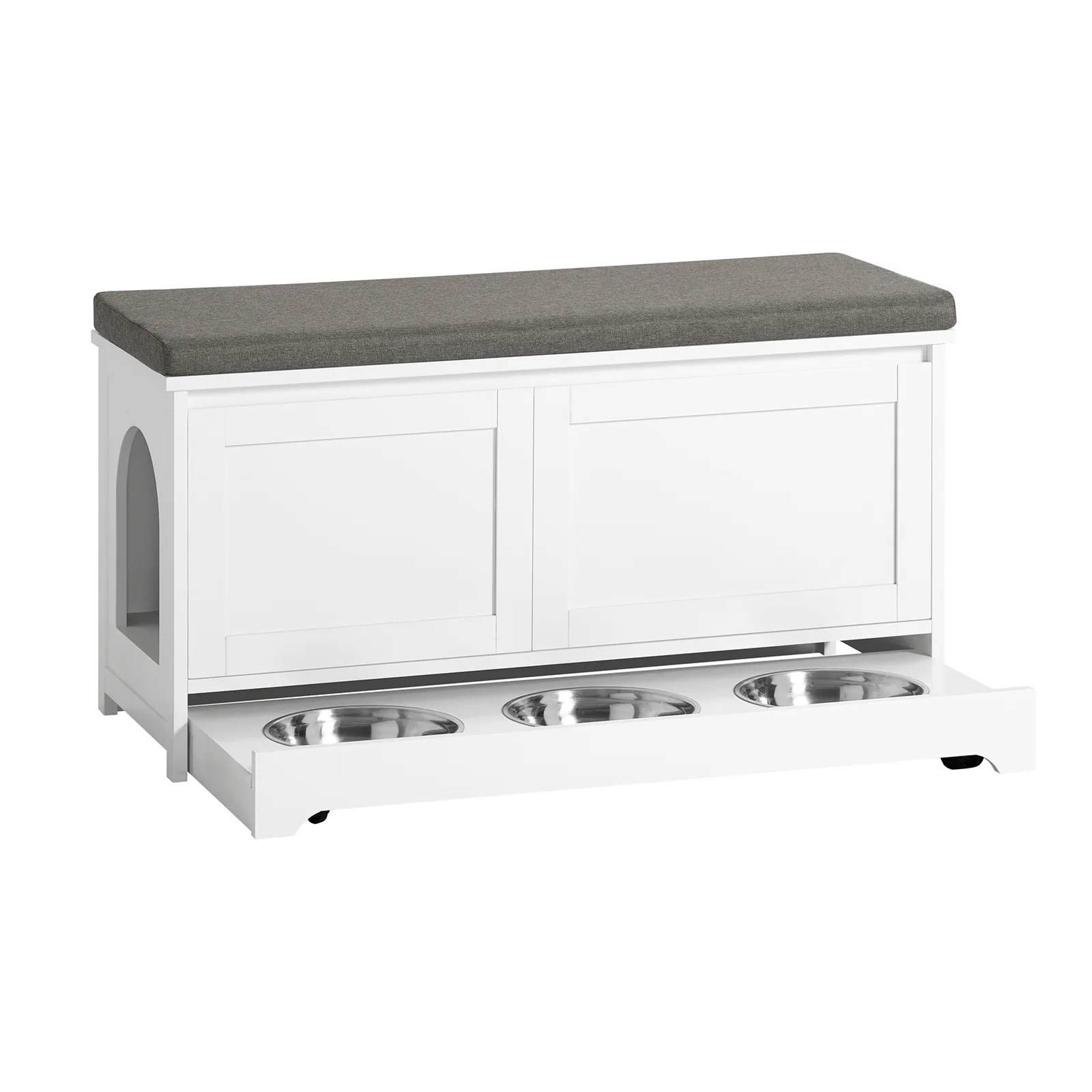 SoBuy FSR136-W Kattenhuis, Katten Bench, Kattenbak Kast, kattenbakkast, Schoenenbank, Schoenenrek, Schoenenkruk