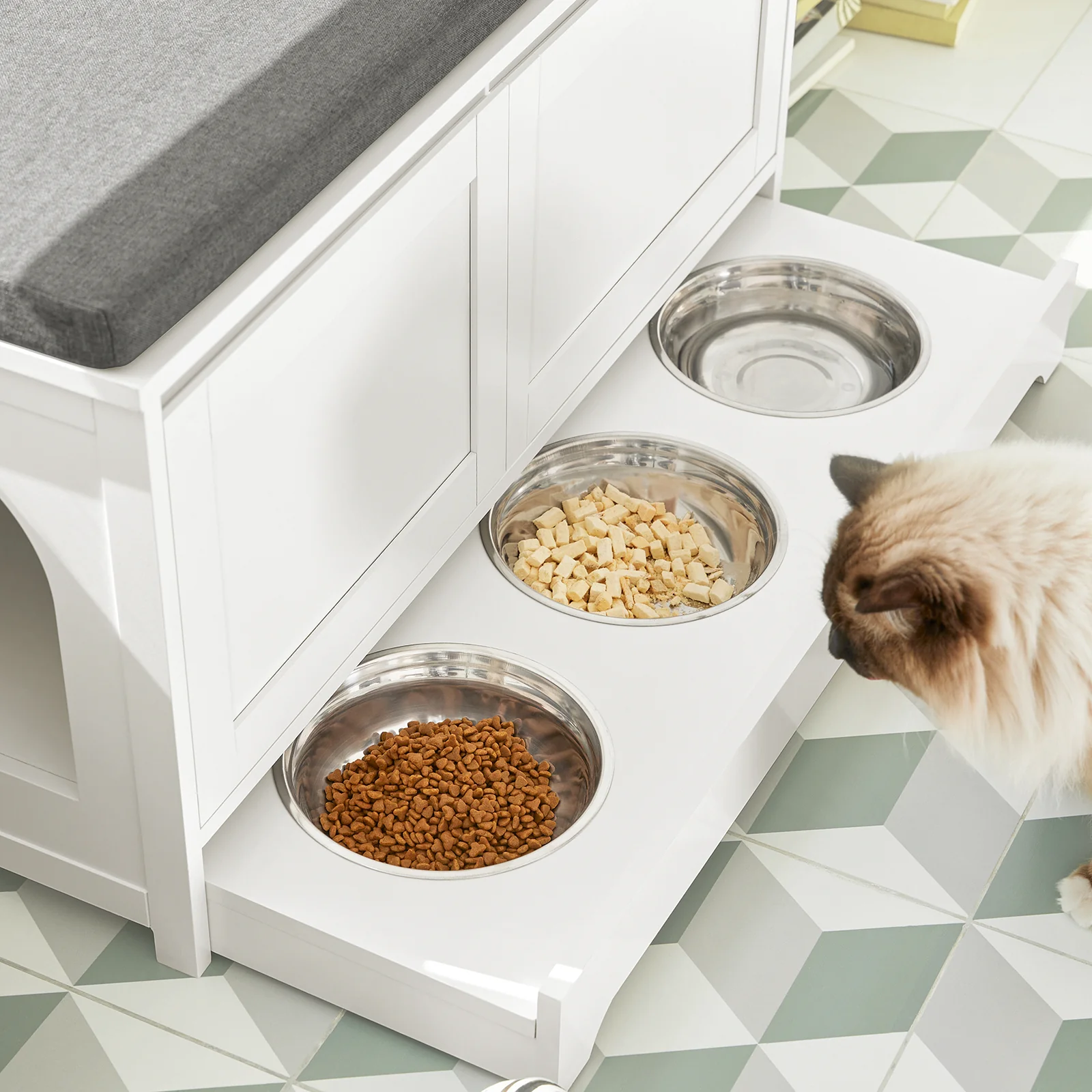 SoBuy FSR136-W Kattenhuis, Katten Bench, Kattenbak Kast, kattenbakkast, Schoenenbank, Schoenenrek, Schoenenkruk - Image 8