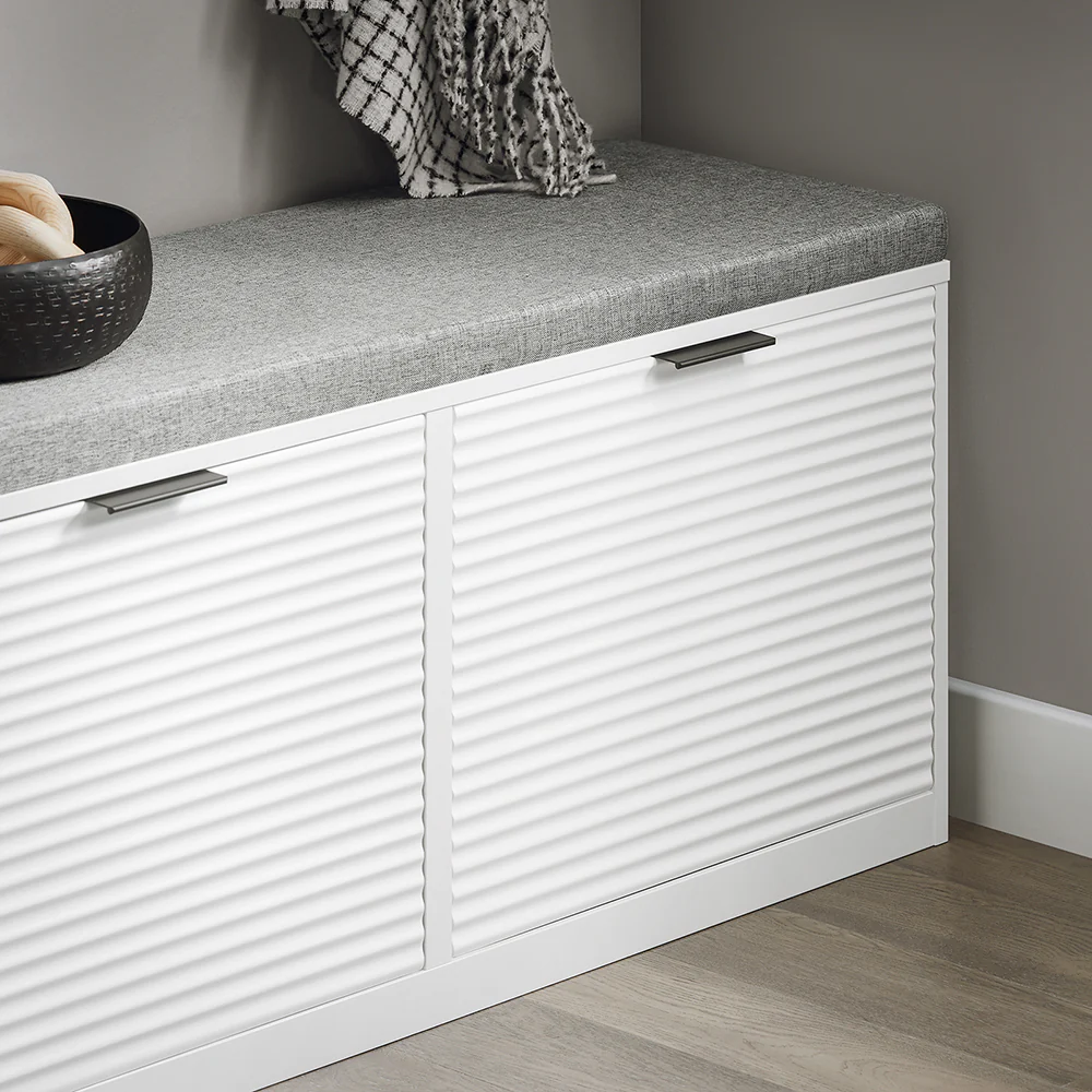 SoBuy FSR147-W Schoenenbank met 2 Kleppen, Schoenenkast met Gewatteerd Kussen en 2 Deuren, Gewatteerde Bank, Opbergbank met Gevoerde Zitting - Image 6
