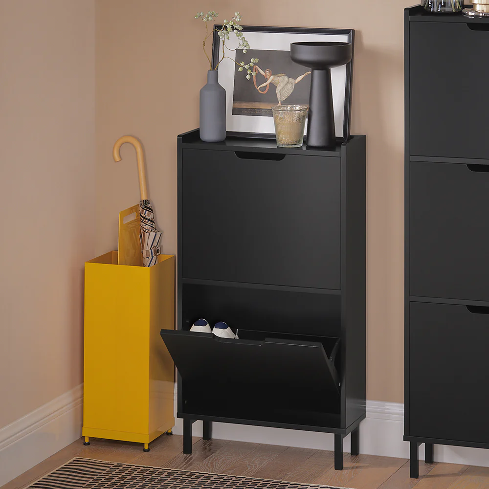 Pre-order SoBuy FSR151-SCH Schoenenkast met 2 Kleppen, Schoenencommode, Schoenenrek, Schoenenkist, Gangkast, Opbergkast voor Schoenen - Image 3