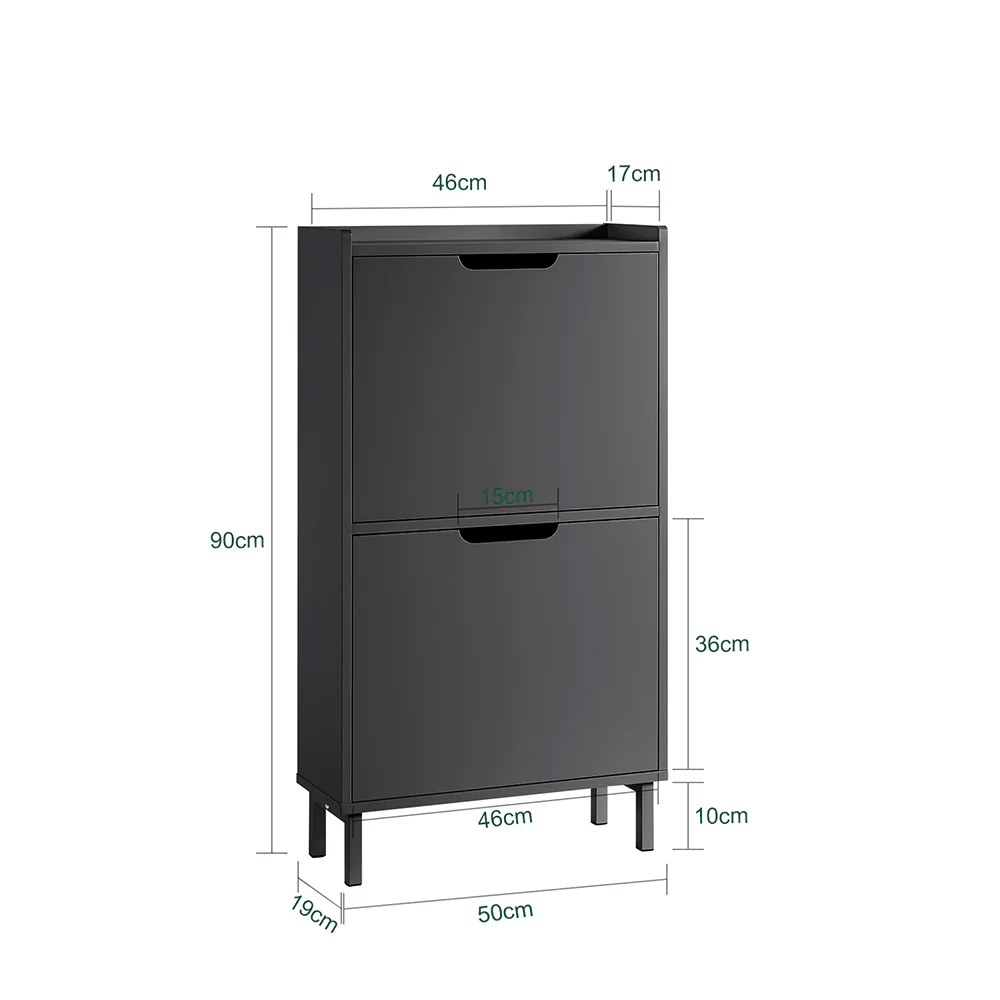 Pre-order SoBuy FSR151-SCH Schoenenkast met 2 Kleppen, Schoenencommode, Schoenenrek, Schoenenkist, Gangkast, Opbergkast voor Schoenen - Image 4