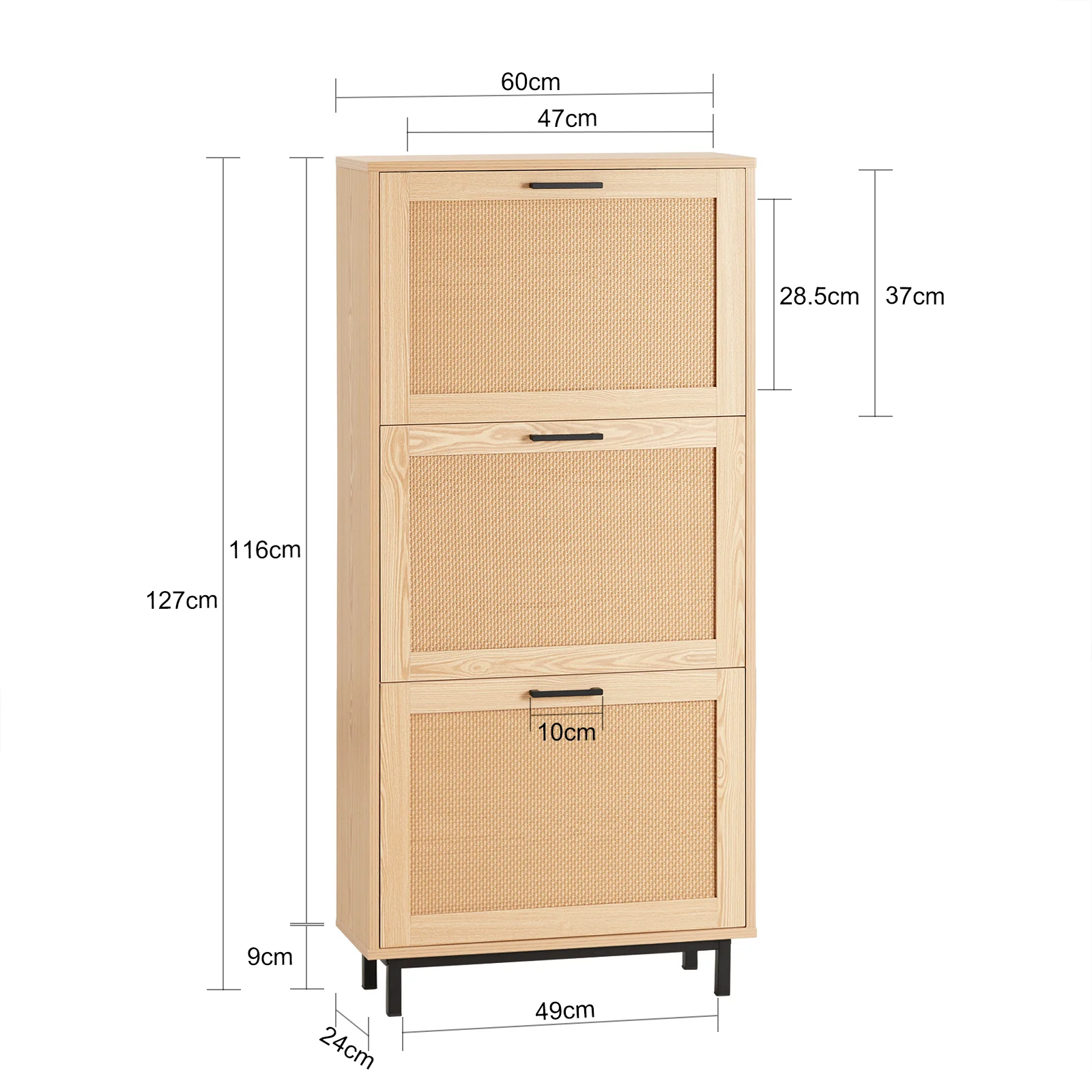 SoBuy FSR155-N Schoenenkast met 3 Kleppen, Schoenencommode, Schoenenrek, Schoenenkist, Gangkast, Opbergkast voor Schoenen - Image 5