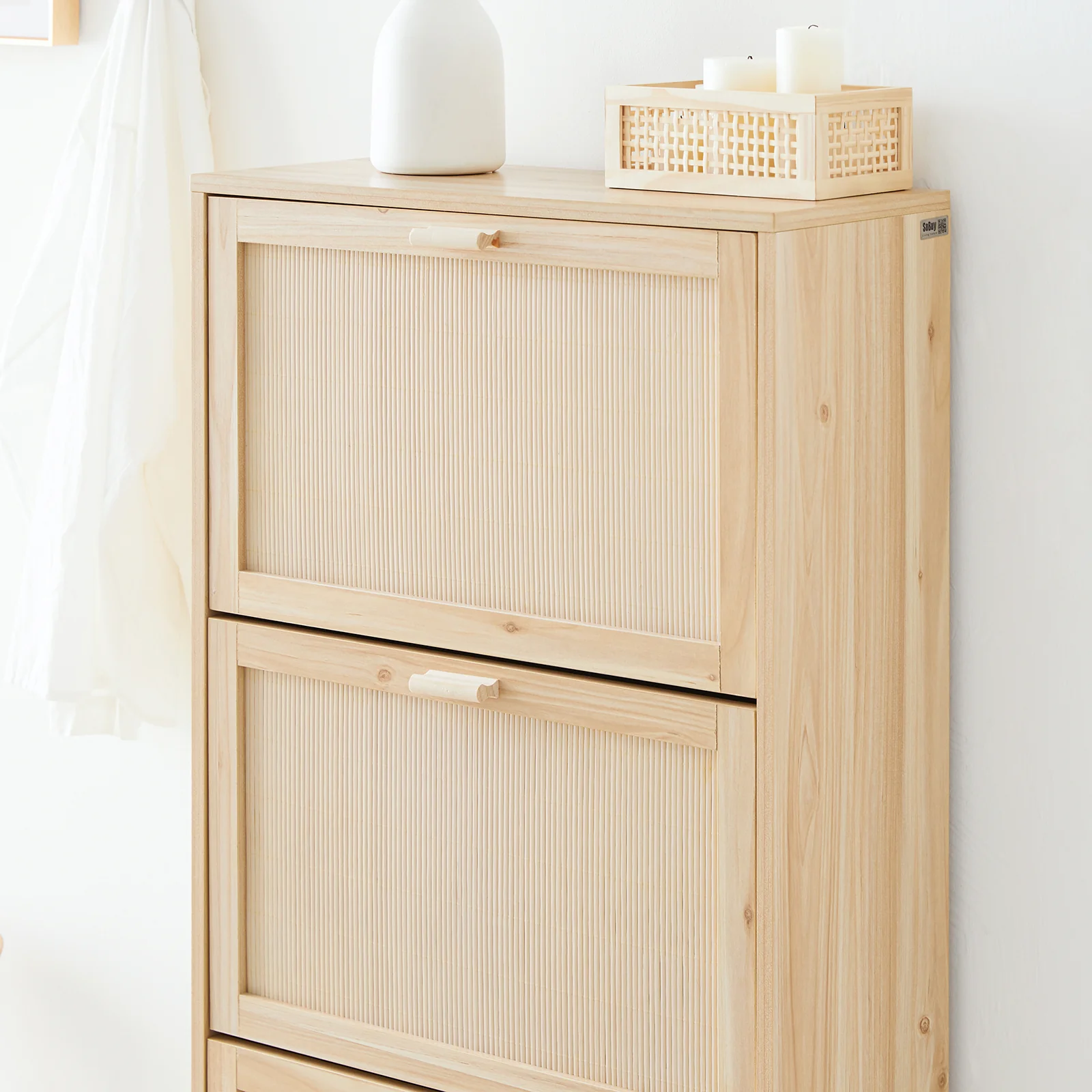 SoBuy FSR159-N Schoenenkast met 3 Kleppen,  Schoenenrek, Schoenenkist, Gangkast, Opbergkast - Image 6