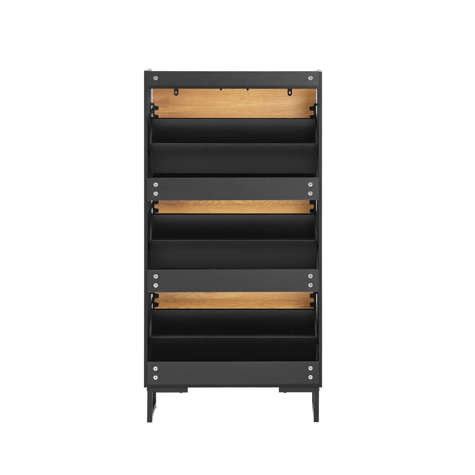 SoBuy FSR164-SCH Schoenenkast, schoenenkast, 3 kleppen, ingangsmeubels, schoenenrek op voet, 62 x 24 x 125 cm - Image 13
