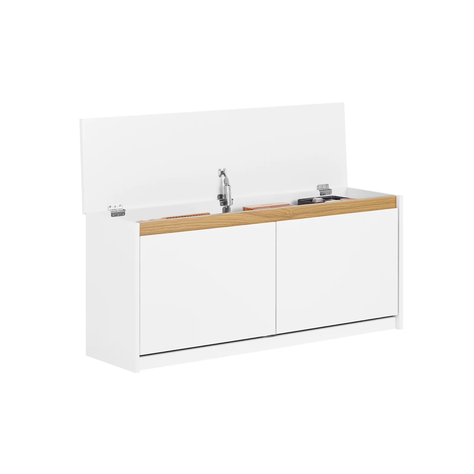 Pre-order SoBuy FSR171-W Schoenenbank met 2 kleppen, ingangskast, schoenenkast met bovenvak, voor entree, woonkamer, slaapkamer - Image 11