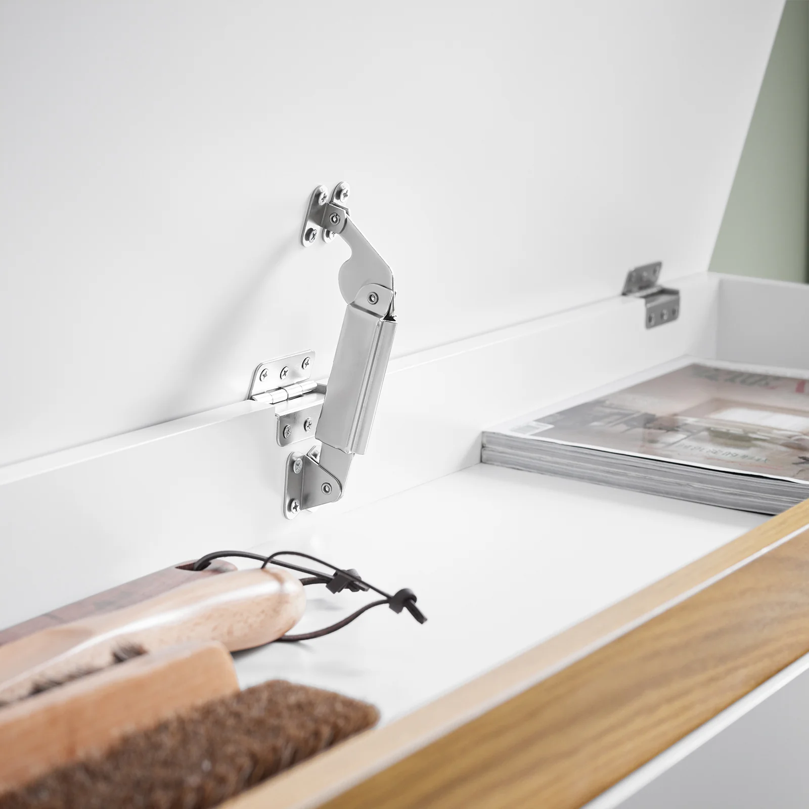 Pre-order SoBuy FSR171-W Schoenenbank met 2 kleppen, ingangskast, schoenenkast met bovenvak, voor entree, woonkamer, slaapkamer - Image 8