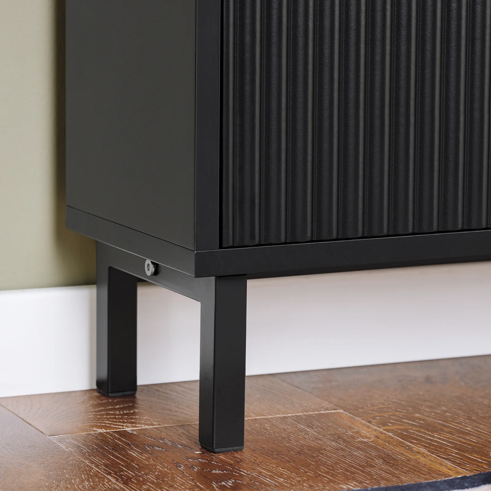 SoBuy FSR177-H-SCH Schoenenkast met 3 Deurtjes, Moderne Schoenenopberger, Compacte Schoenenopslag, Smalle Schoenenkast voor Kleine Hal of Gang 50x19x130cm Zwart - Image 9