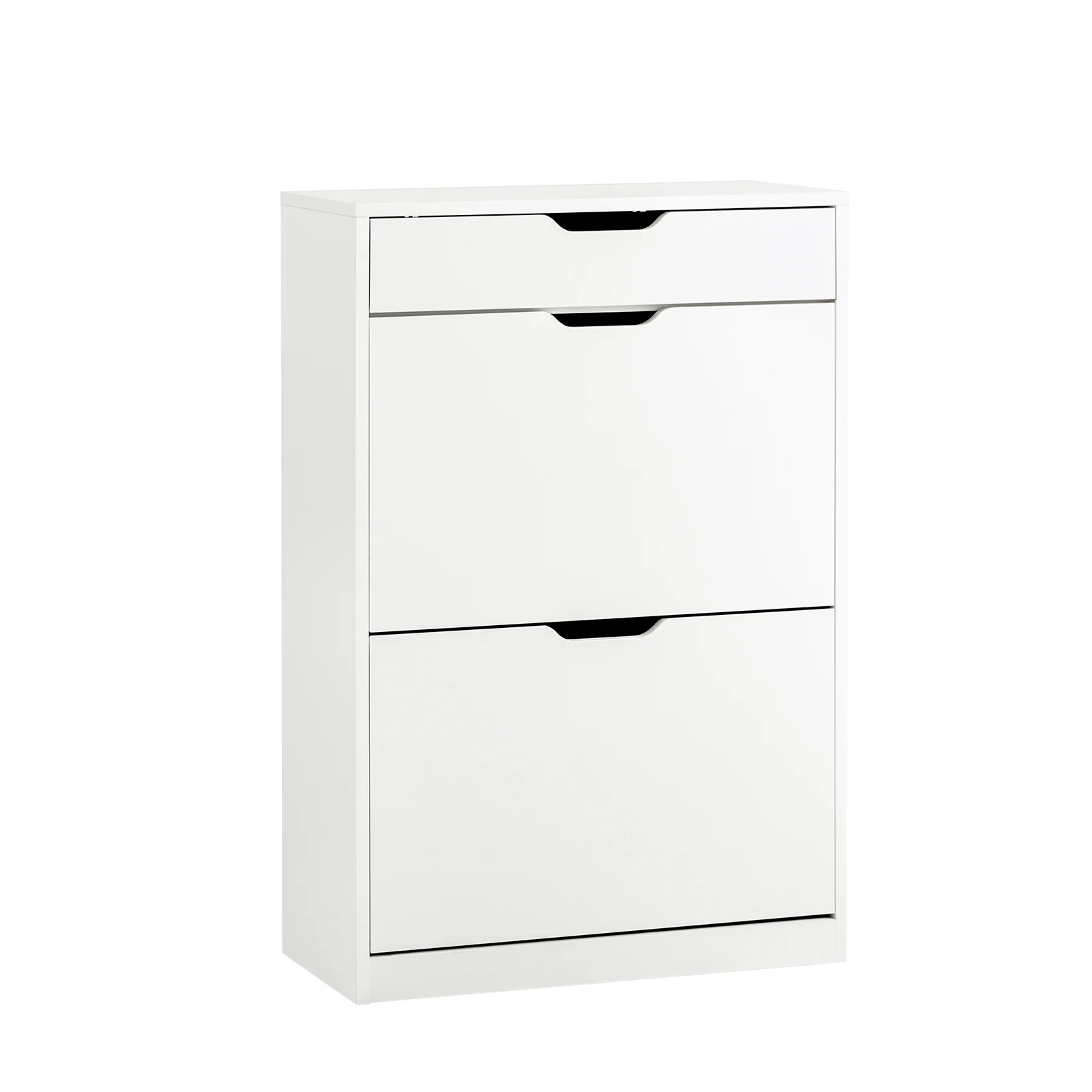 SoBuy FSR180-W Schoenenkast met 2 Klapdeuren & 1 Lade – Modern Meubel voor Hal, Gang of Slaapkamer, L60xP30xH90 cm, Wit