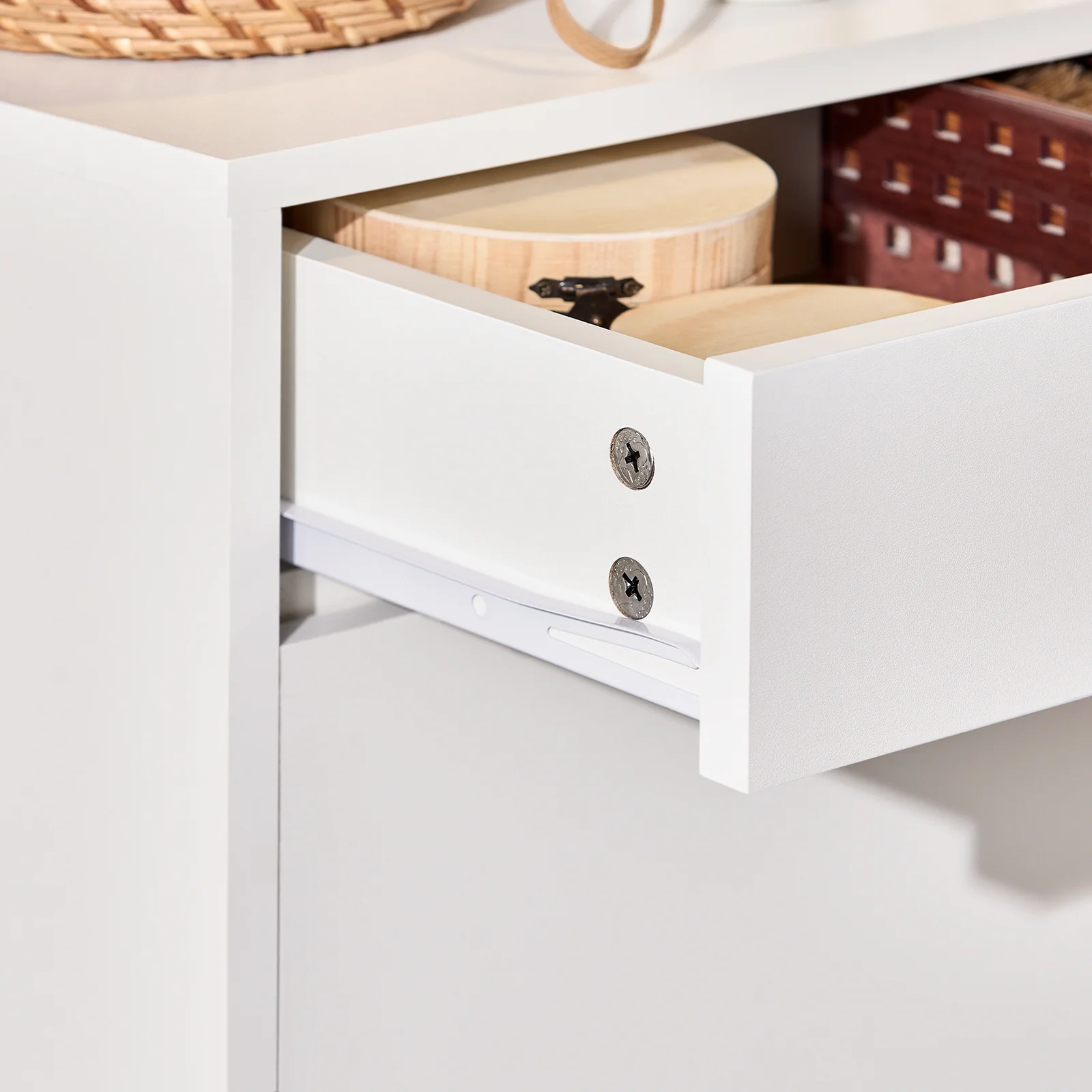 SoBuy FSR180-W Schoenenkast met 2 Klapdeuren & 1 Lade – Modern Meubel voor Hal, Gang of Slaapkamer, L60xP30xH90 cm, Wit - Image 8