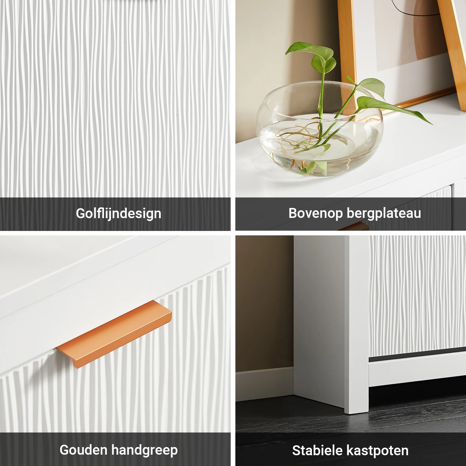 SoBuy FSR186-II-W Schoenenkast – Smalle Opbergkast met 4 Kleppen, Perfect voor Hal & Woonkamer – Compact Design, Wit – 104x23x82 cm - Image 6