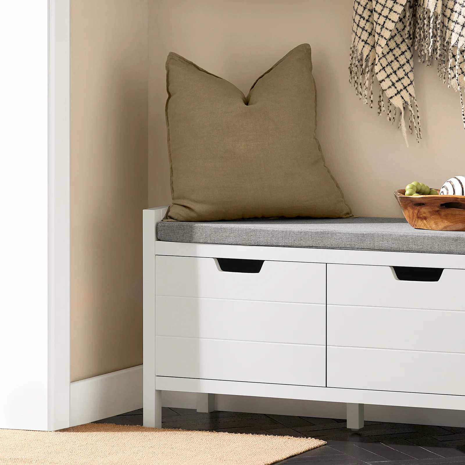SoBuy FSR63-II-W – Schoenenkast met Zacht Kussen – Opberg Bankje met Deuren, Hoge Draagkracht 150 kg – Wit, 91×30×50 cm - Image 13