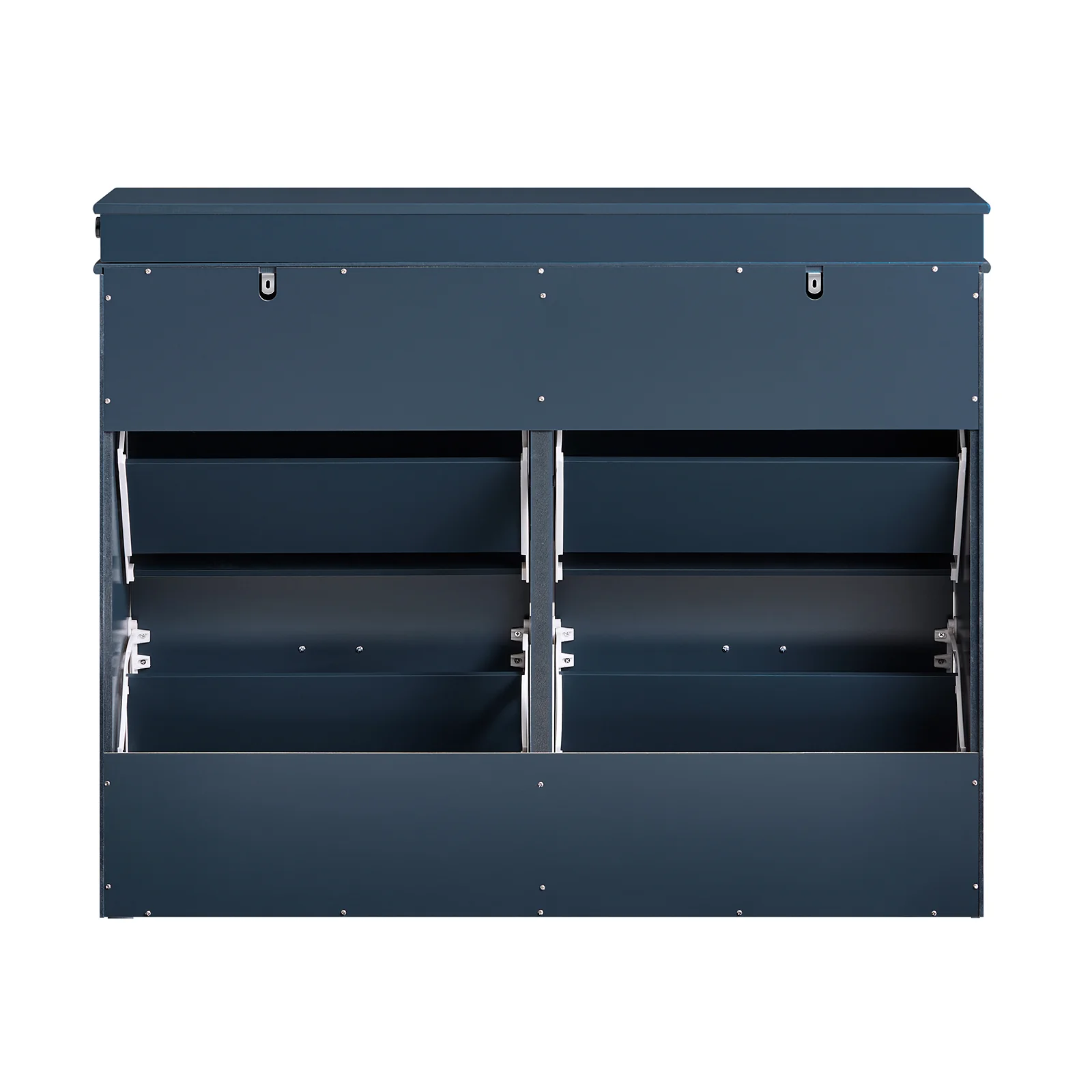 SoBuy FSR79-B Schoenenkast met 4 Kleppen, Schoenenopbergkast voor Hal, Schoenenmeubel, Opbergruimte voor 16 Paar Schoenen, voor Gang en Entree, 105x24x83 cm, Blauw - Image 14