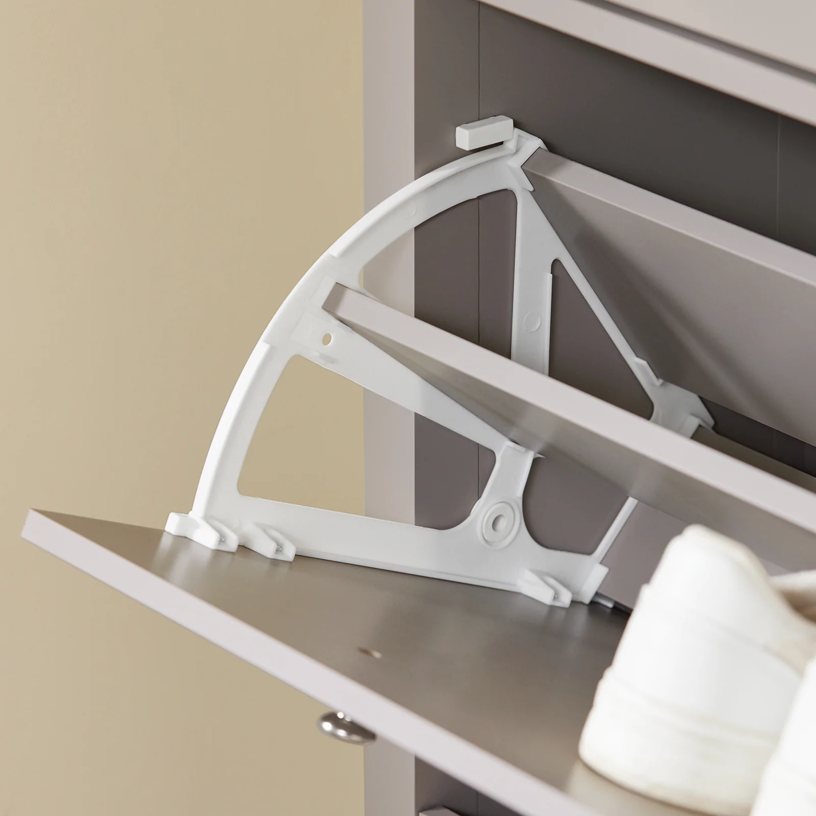SoBuy FSR89-KA Schoenenkast voor entree, grote capaciteit, 12 paar + schoenenopberglade voor entree, hal, MDF-hout E1, 78 x 24 x 108 cm, lichtbruin - Image 8
