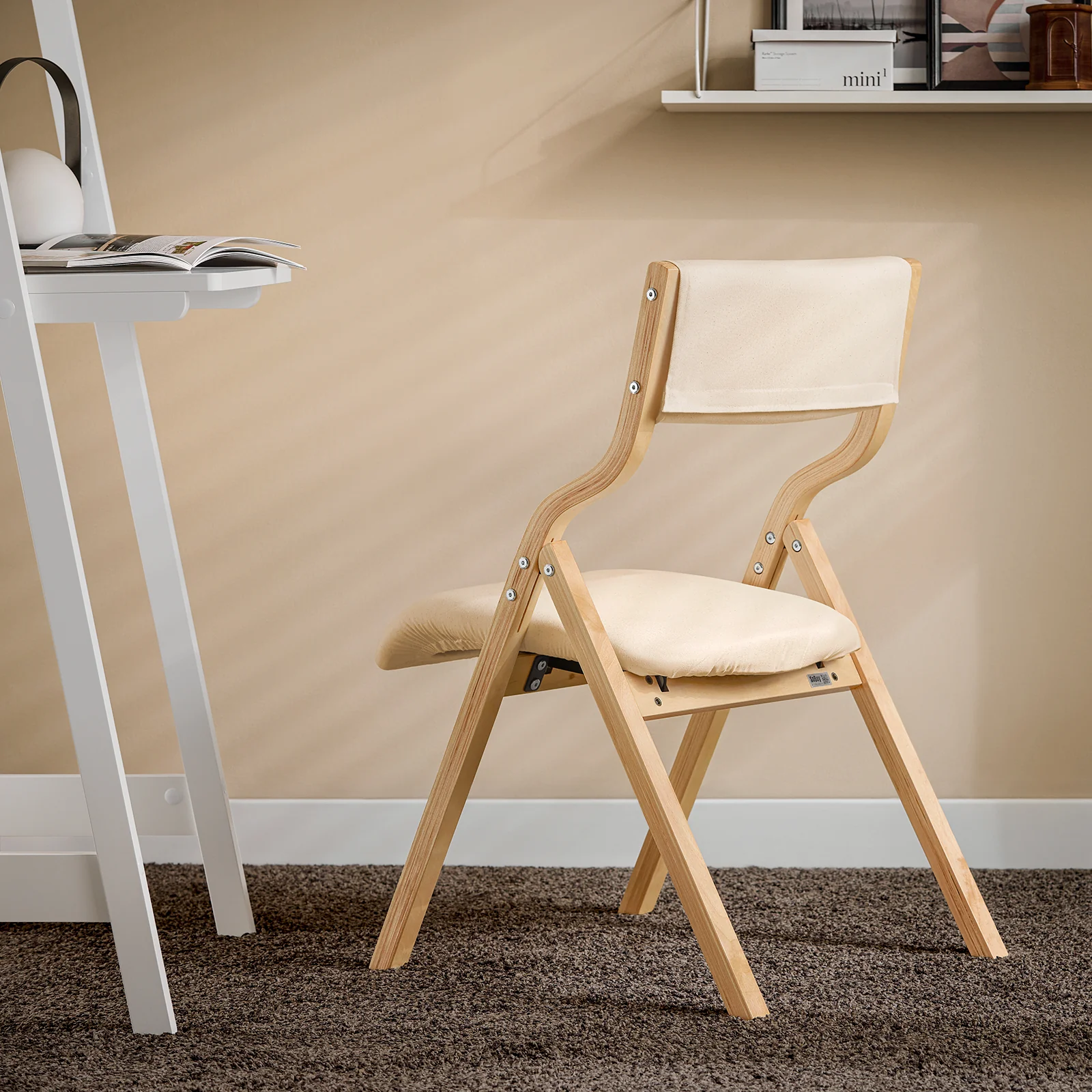 SoBuy FST40-Wx2 Opvouwbare Eetkamerstoelen – Set van 2 | Gestoffeerd Zitvlak | Ruimtebesparend & Direct Klaar voor Gebruik | Wit - Image 3