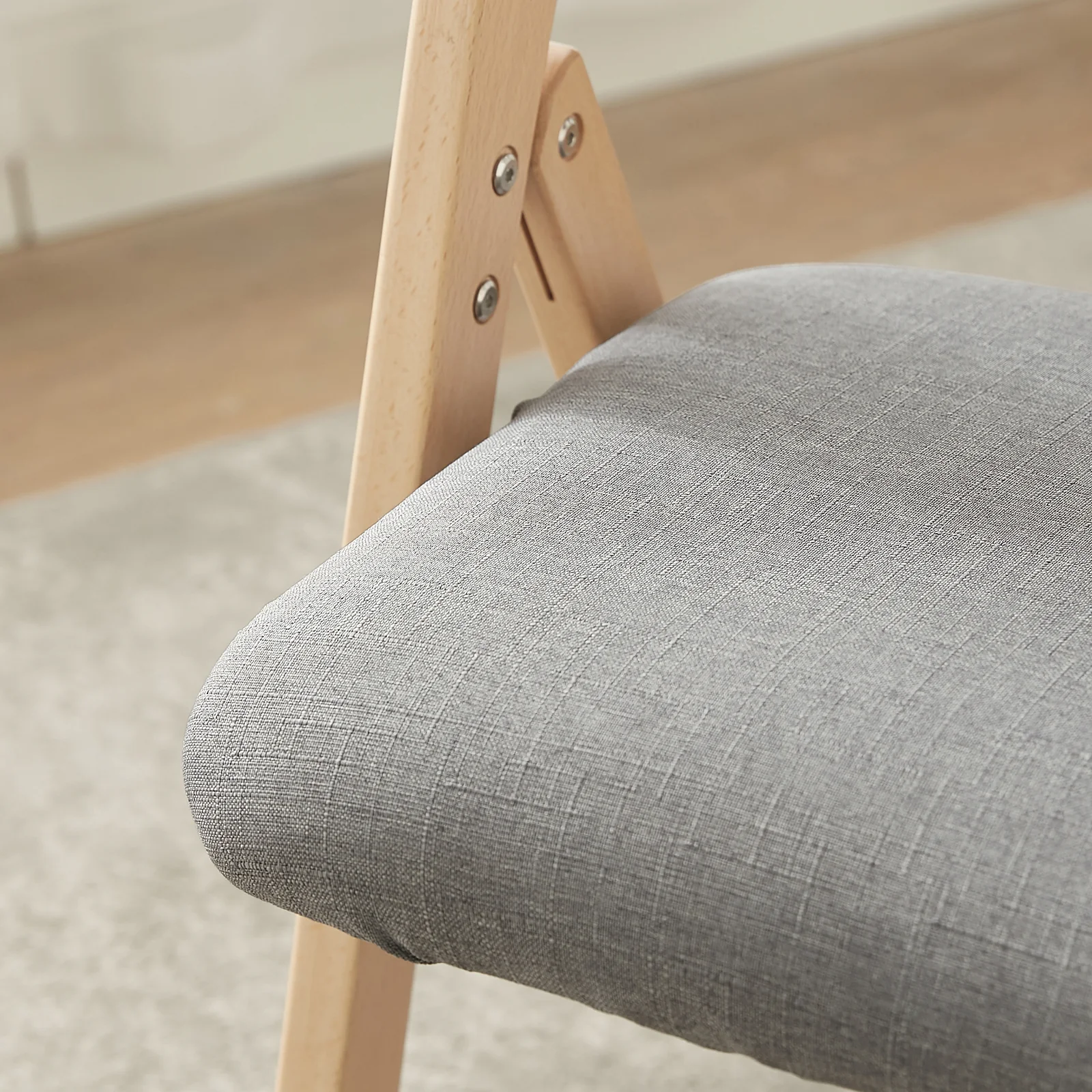 SoBuy FST92-Nx2 Opvouwbare Eetkamerstoelen – Set van 2 | Houten, Gestoffeerd & Ergonomisch | Ruimtebesparende Keuken- en Bureaustoelen voor Kleine Ruimtes | Lichtgrijs - Image 9