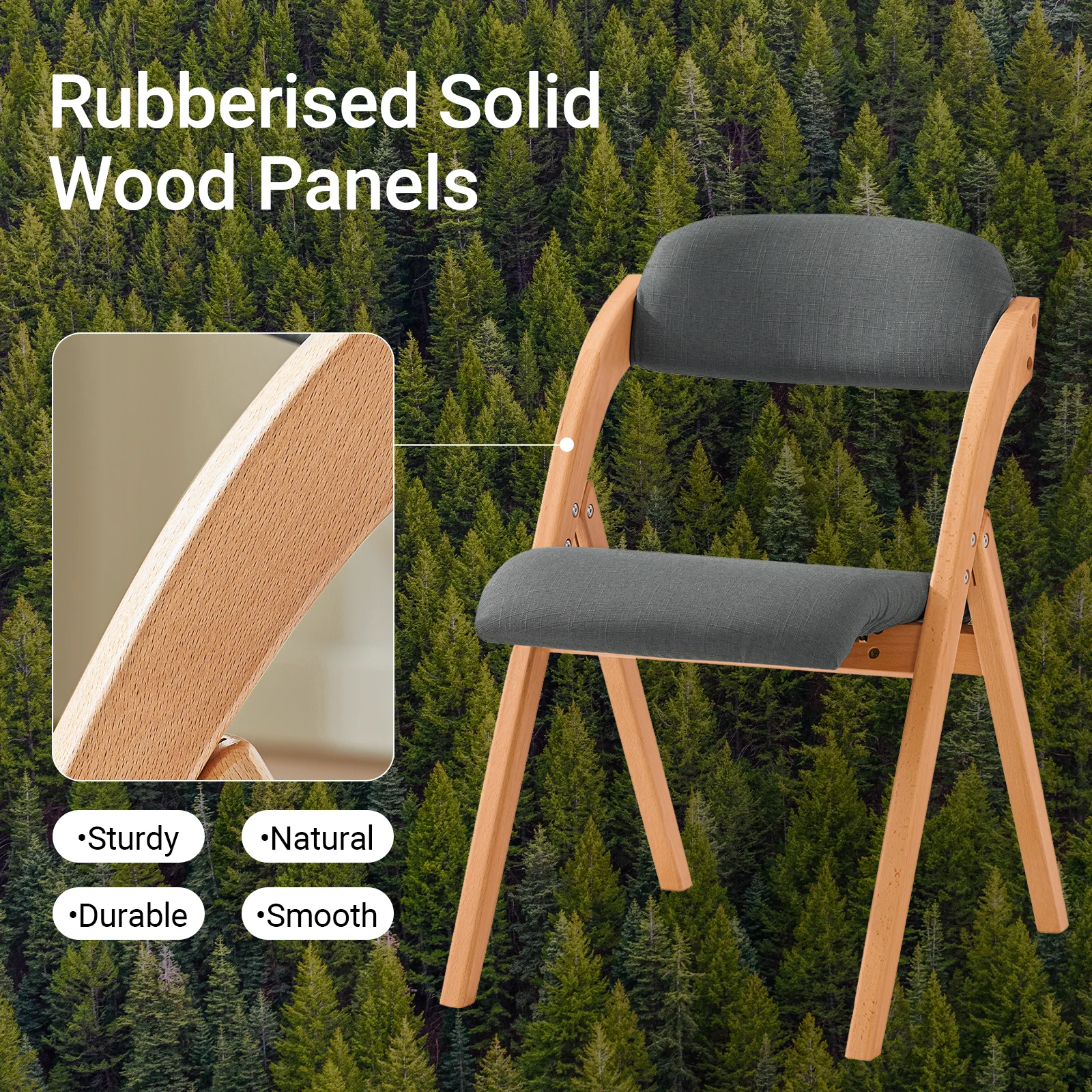 SoBuy FST92-SGx2 Opvouwbare Eetkamerstoelen – Set van 2 | Ergonomisch, Bekleed & Ruimtebesparend | Donkergrijs - Image 8