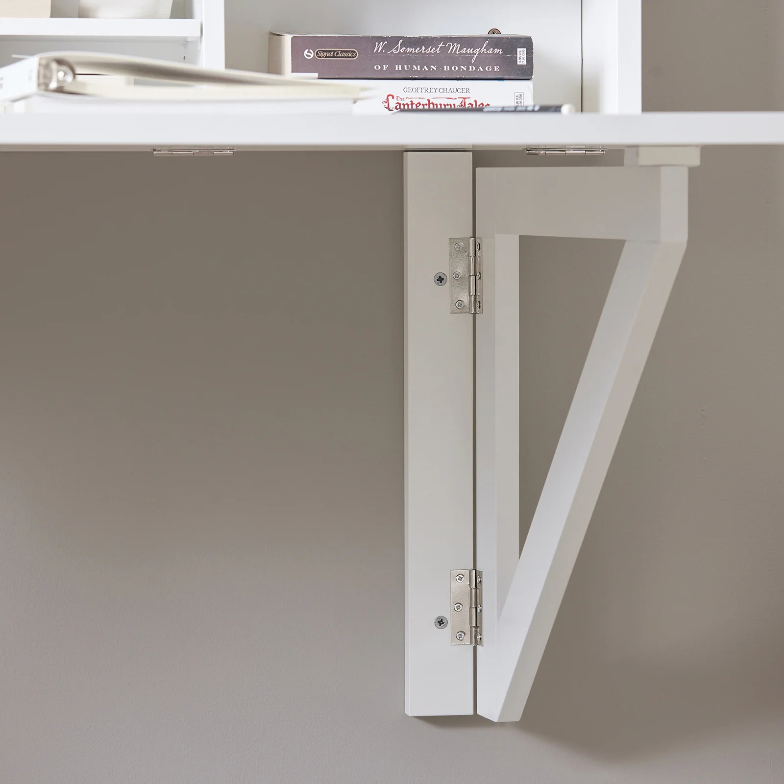 SoBuy FWT07-II-W Bureau Opklapbare wandtafel met geïntegreerde wandkast, opvouwbare keukentafel, eettafe - Image 12
