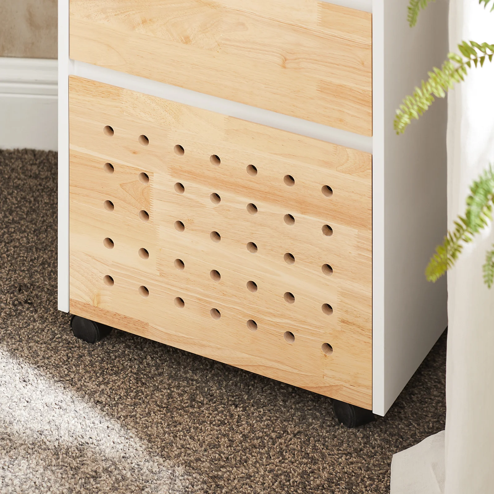 SoBuy ASK06-WN Bureaukast met wieltjes, bureau-organizer, opbergkast, kantoor, met laden, 45 x 45 x 59 cm, wit - Image 10