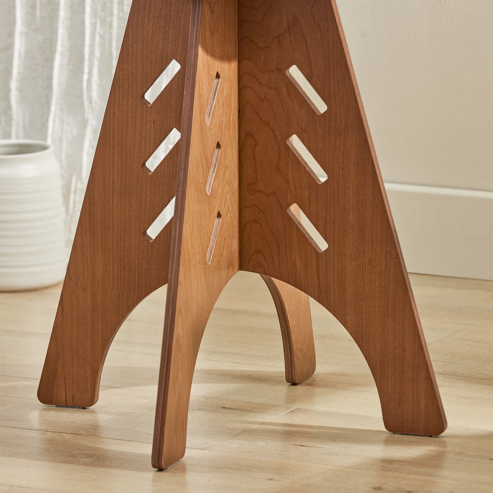 SoBuy HFBT01-K-BR Ronde Houten Bijzettafel, Ronde Salontafel, Nachtkastje, Koffietafel, Telefoontafel, voor Woonkamer, Slaapkamer, Structuur Pen-en-Gat, Bruin - Image 5