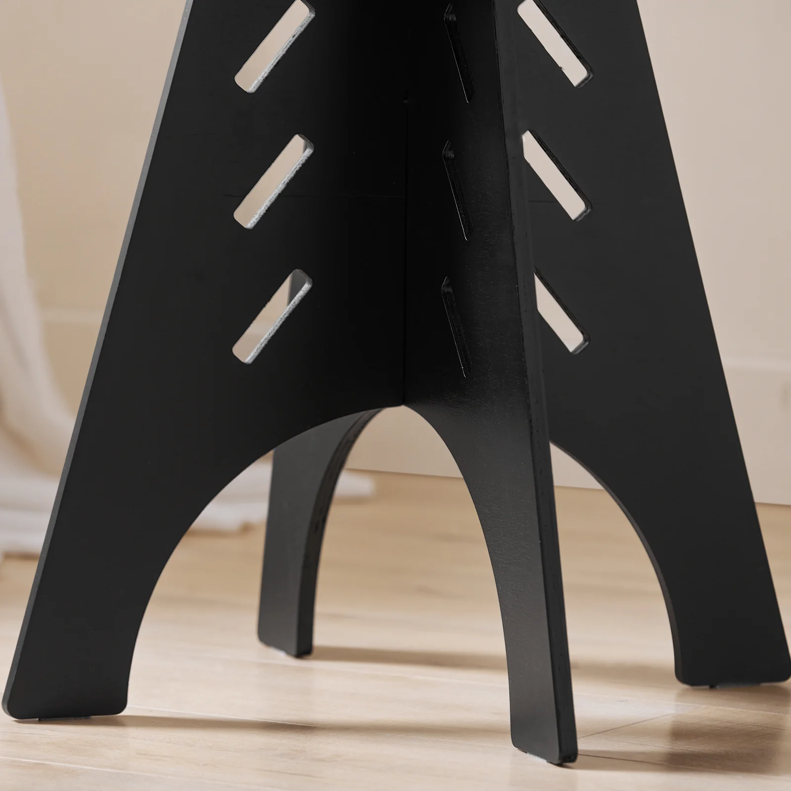 SoBuy HFBT01-SCH Ronde Houten Bijzettafel, Ronde Salontafel, Nachtkastje, Koffietafel, Telefoontafel, voor Woonkamer, Slaapkamer, Structuur Pen-en-Gat, Zwart - Image 7