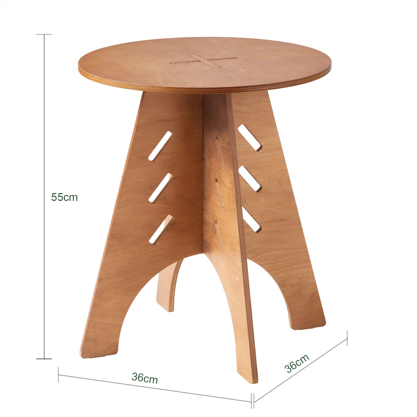 SoBuy HFBT01-BR Ronde Houten Bijzettafel, Ronde Salontafel, Nachtkastje, Koffietafel, Telefoontafel, voor Woonkamer, Slaapkamer, Structuur Pen-en-Gat, Bruin - Image 5
