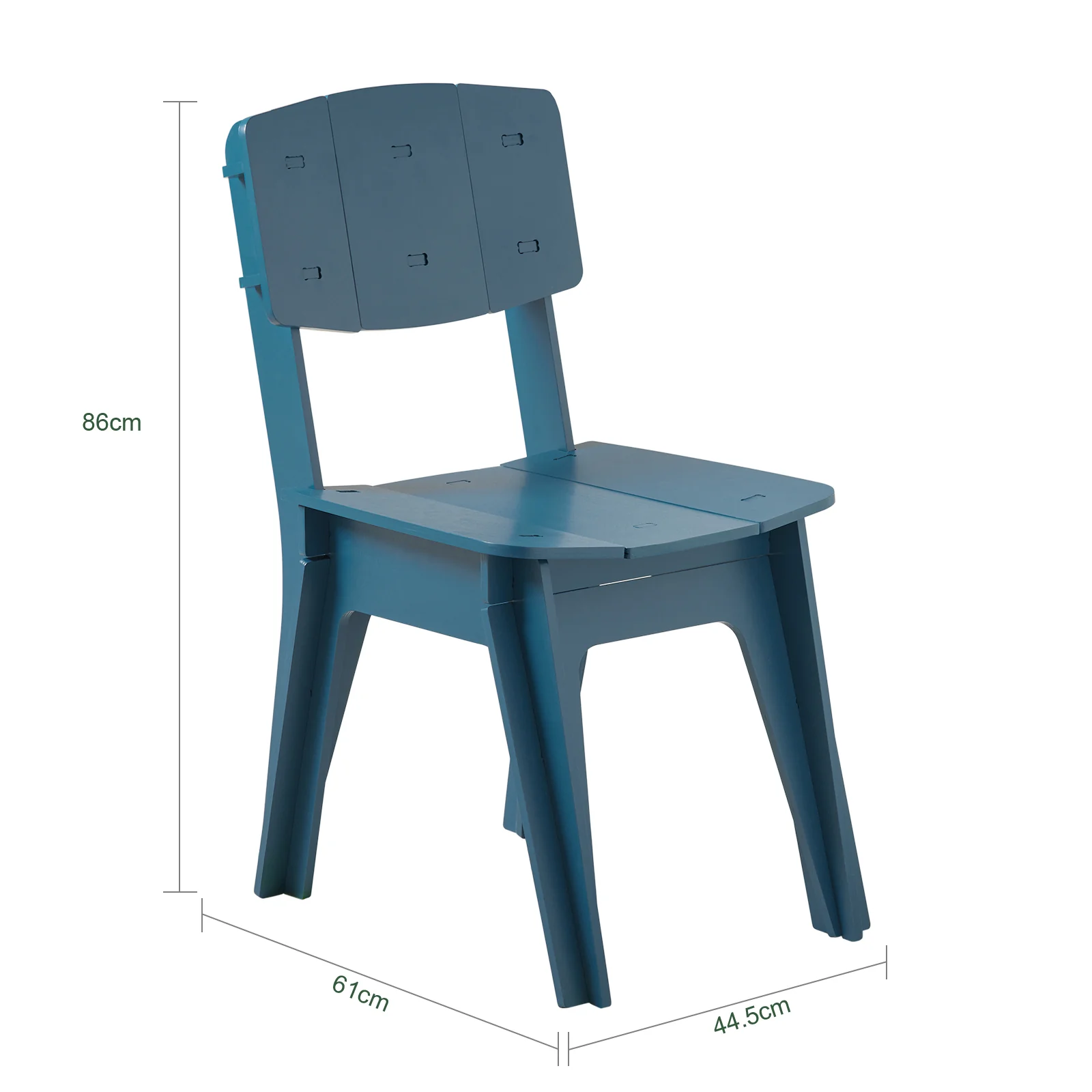 SoBuy HFST01-B Designstoel, Eetkamerstoel, Bureaustoel, Comfortabele Ergonomische, met Rugleuning, Zithoogte 41 cm, Structuur Pen-en-Gat, Hout, Blauw, 44,5x86x61 cm - Image 3