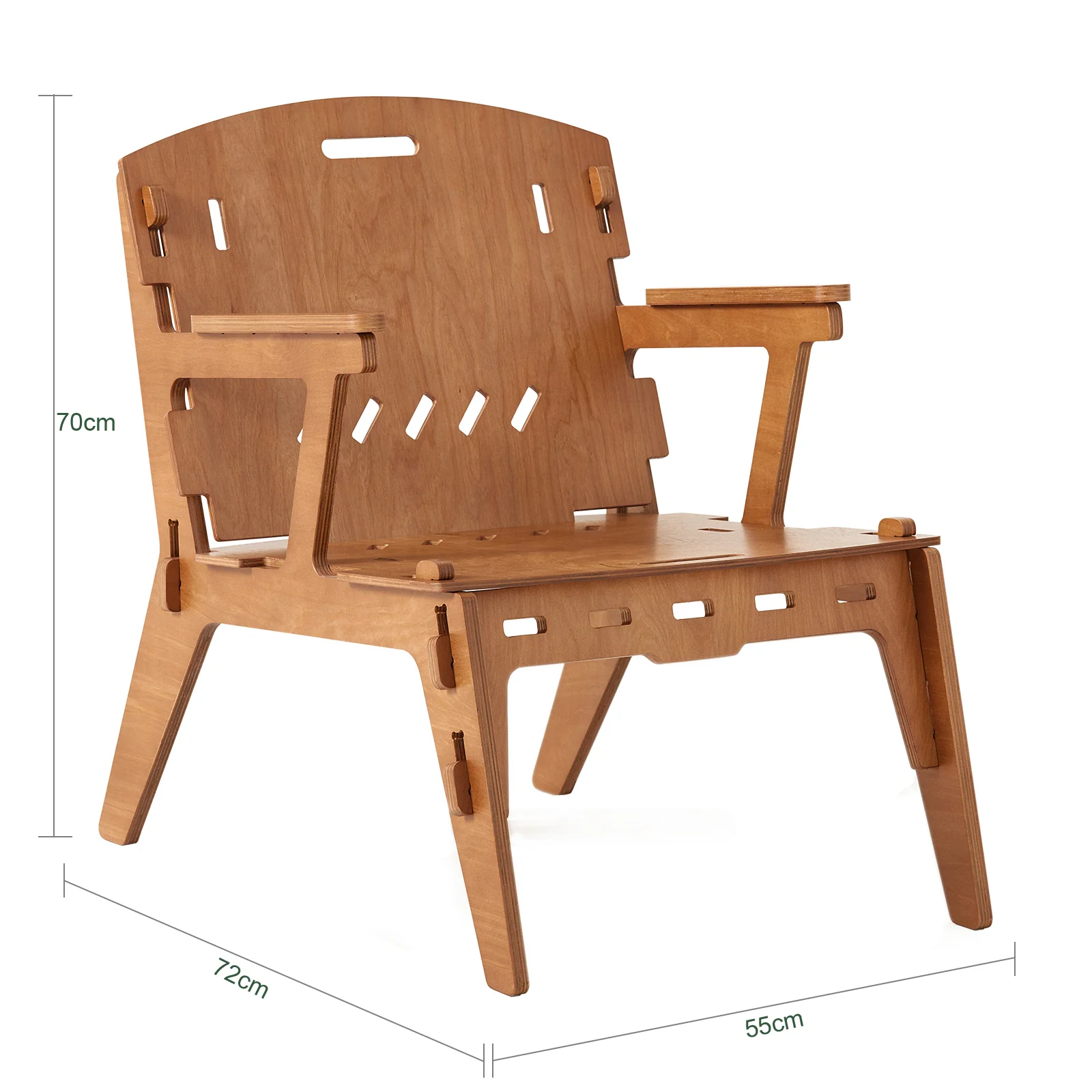 SoBuy HFST02-BR Designstoel, Eetkamerstoel, Bureaustoel, Comfortabele Ergonomische, met Rugleuning, Zithoogte 35 cm, Structuur Pen-en-Gat, Hout, Bruin - Image 4