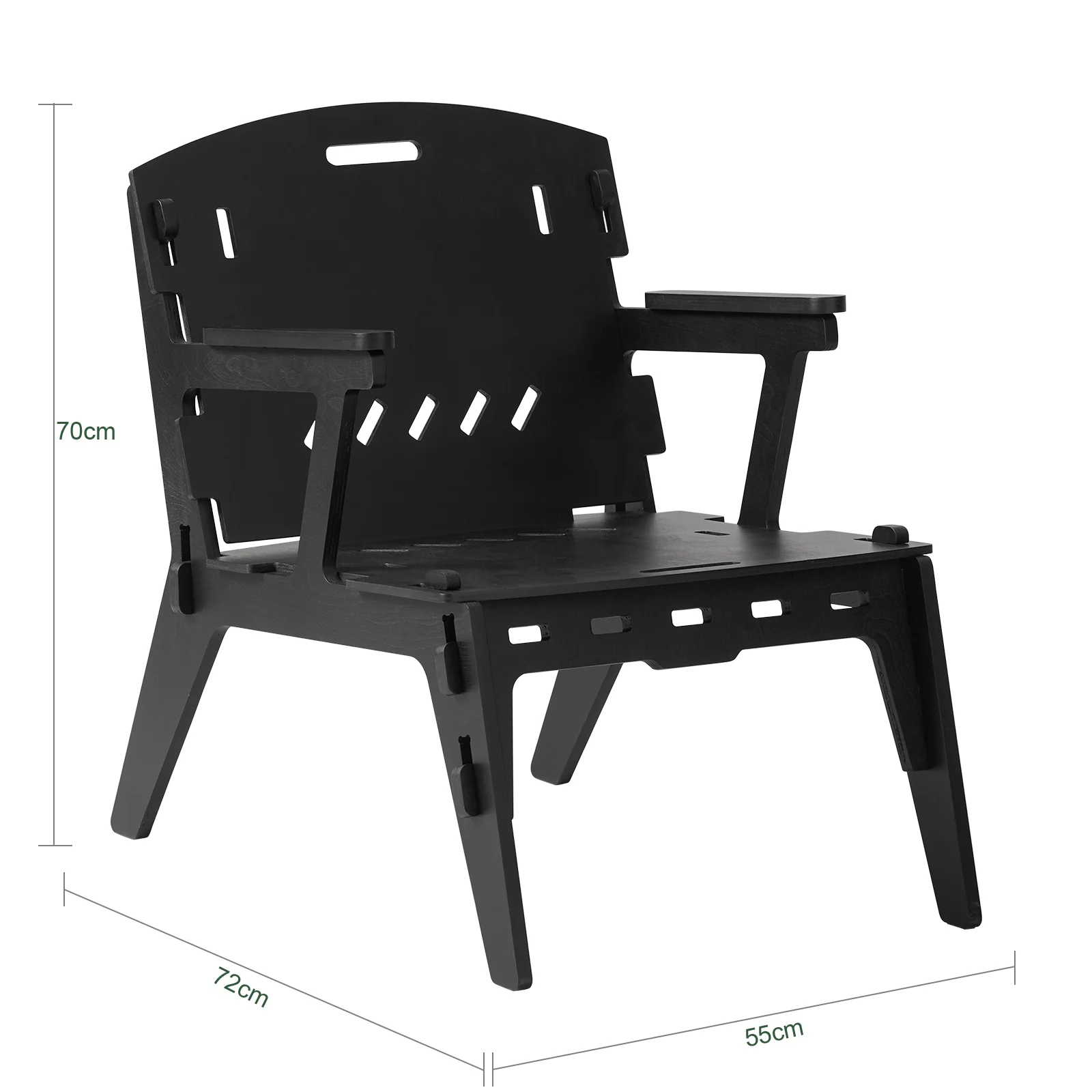 SoBuy HFST02-SCH Designstoel, Eetkamerstoel, Bureaustoel, Comfortabele Ergonomische, met Rugleuning, Zithoogte 35 cm, Structuur Pen-en-Gat, Hout, Zwart - Image 6
